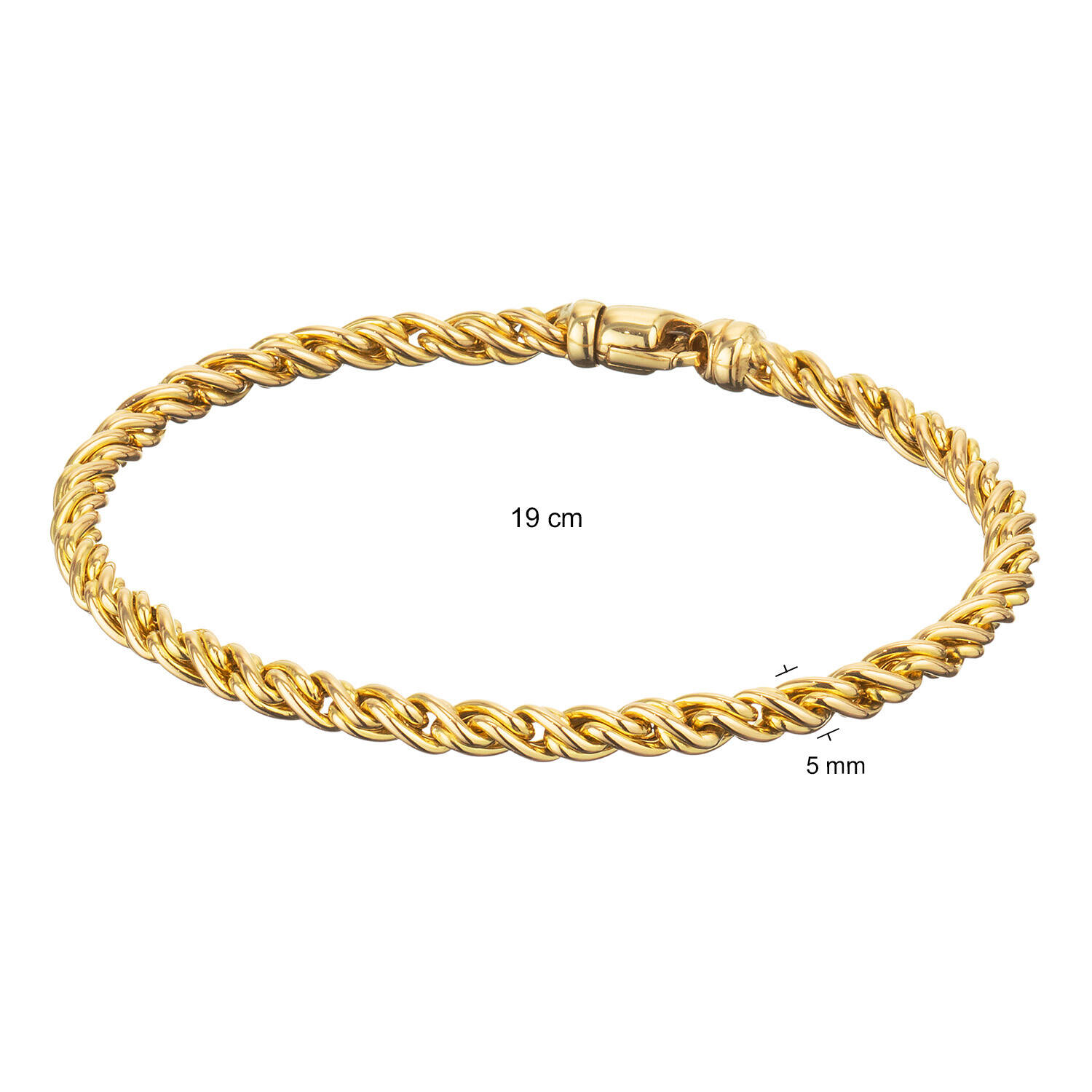 Schakelarmband - Elegant Strength - Koord - Rond - 5mm - 19cm