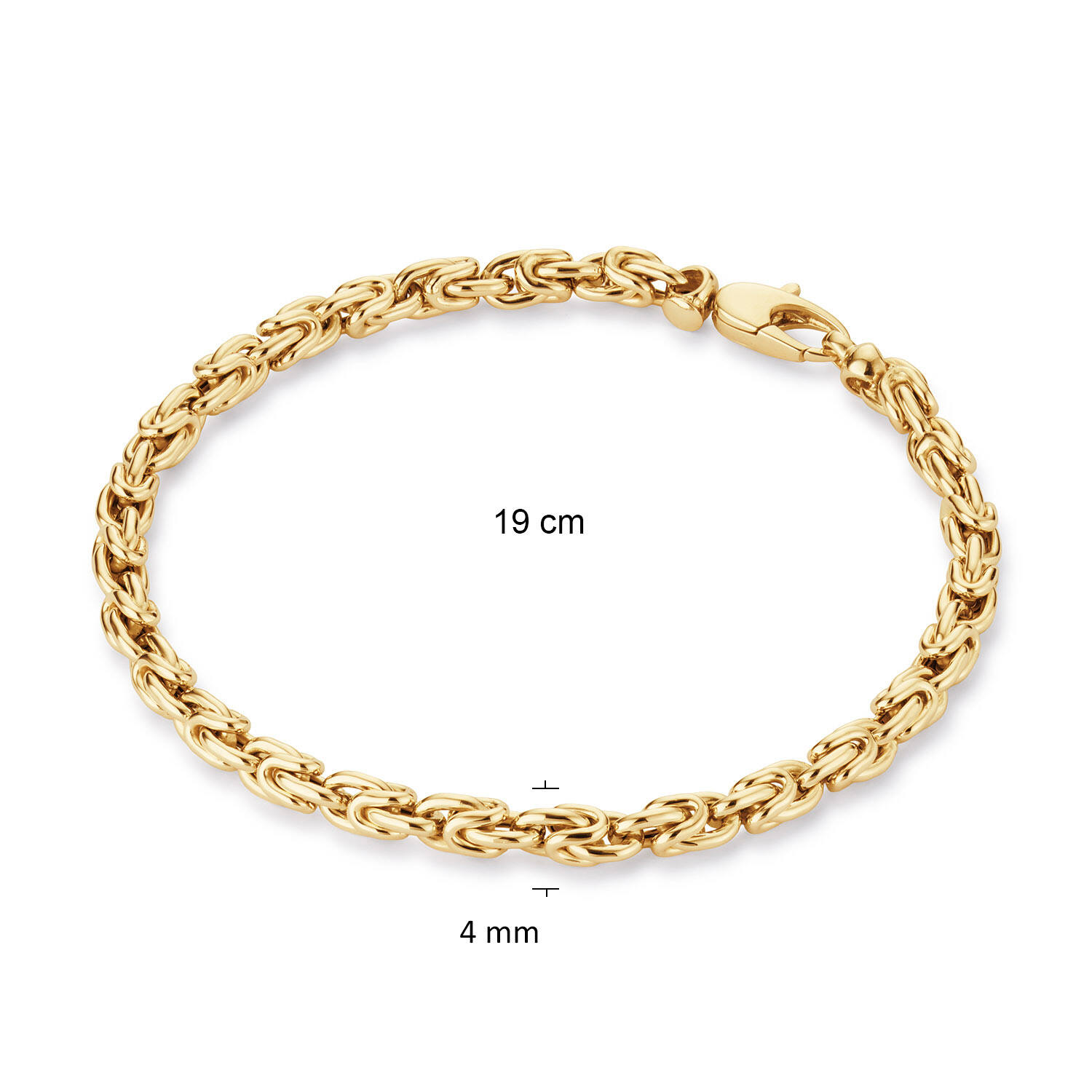  Link bracelets - Elegant Strength - Kings link - 4mm - 19cm