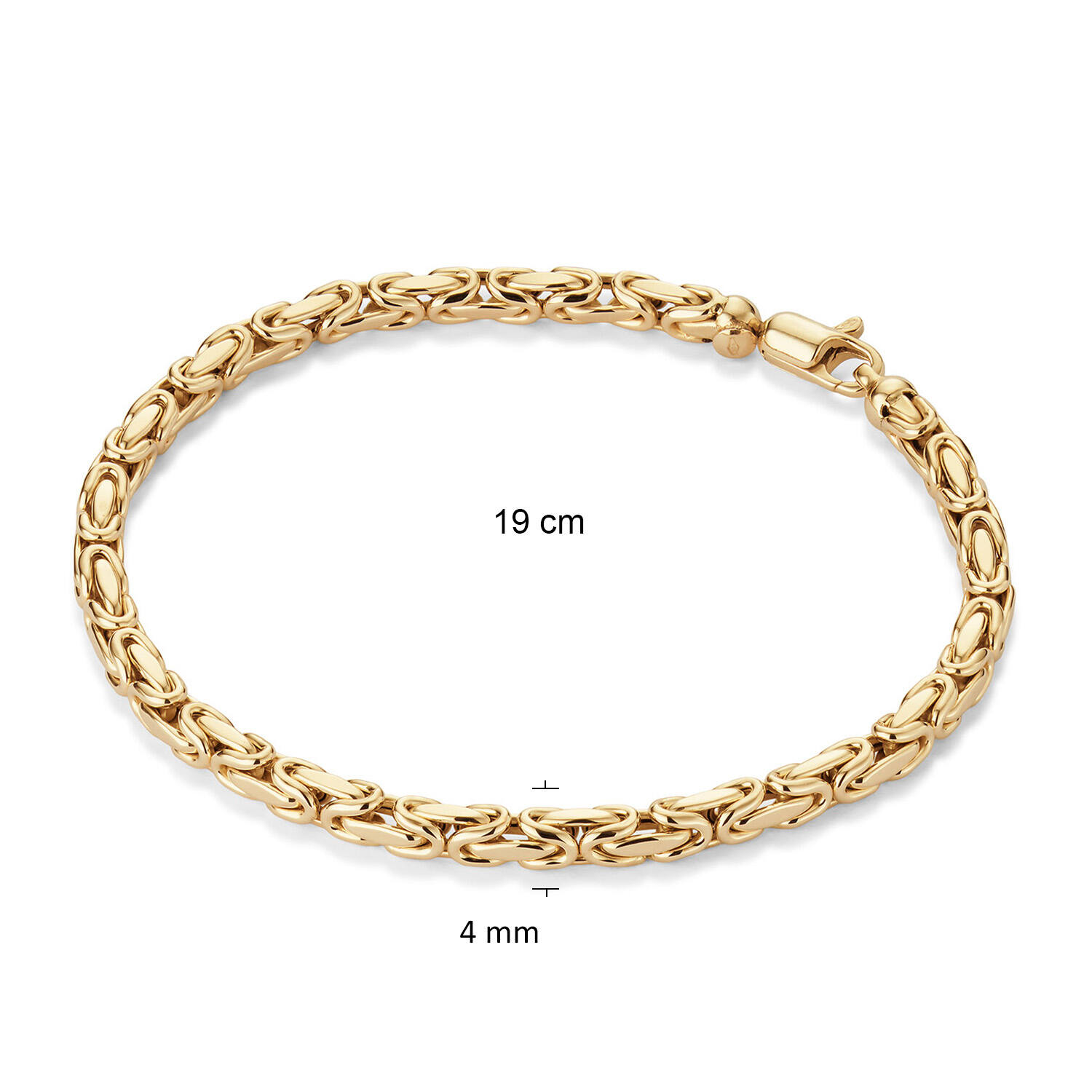  Bracelets à maillons - Elegant Strength - Chaine de roi - 4mm - 19cm