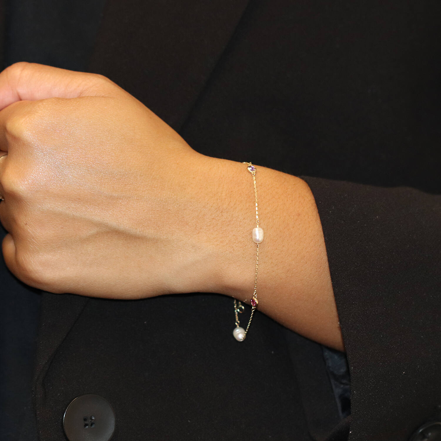  Pearl bracelets - Anchor - Hinge - Oval - 19cm