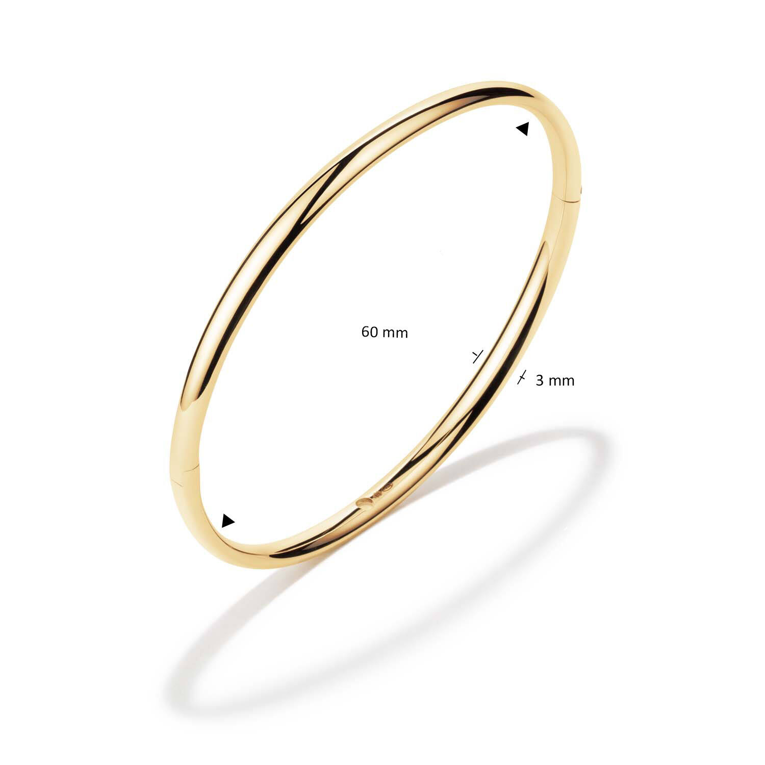  Bangle - Golden Armour Bangles - Scharnier - Ovaal - 3mm - Ø 60mm