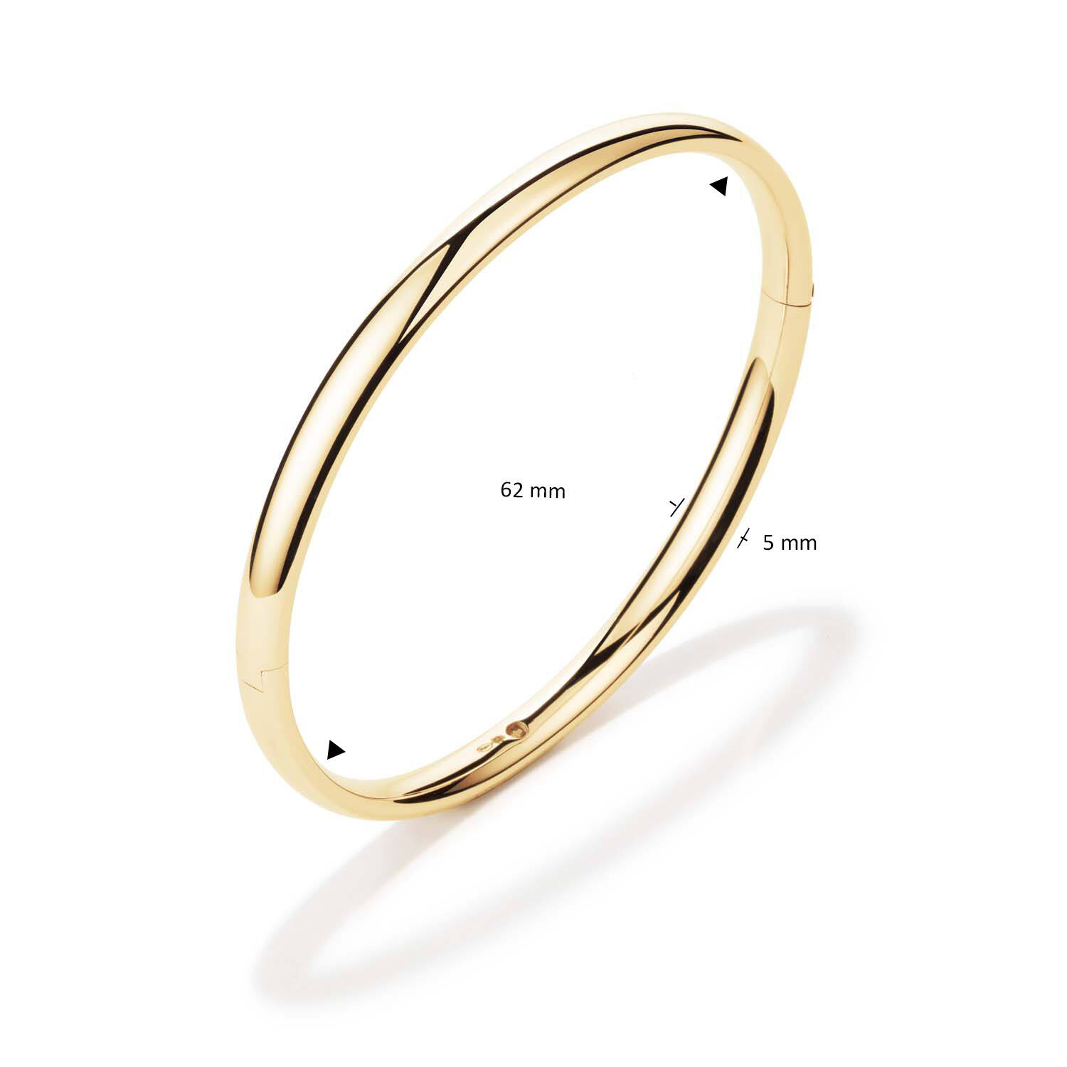  Bangle - Golden Armour Bangles - Scharnier - Ovaal - 5mm - Ø 62mm