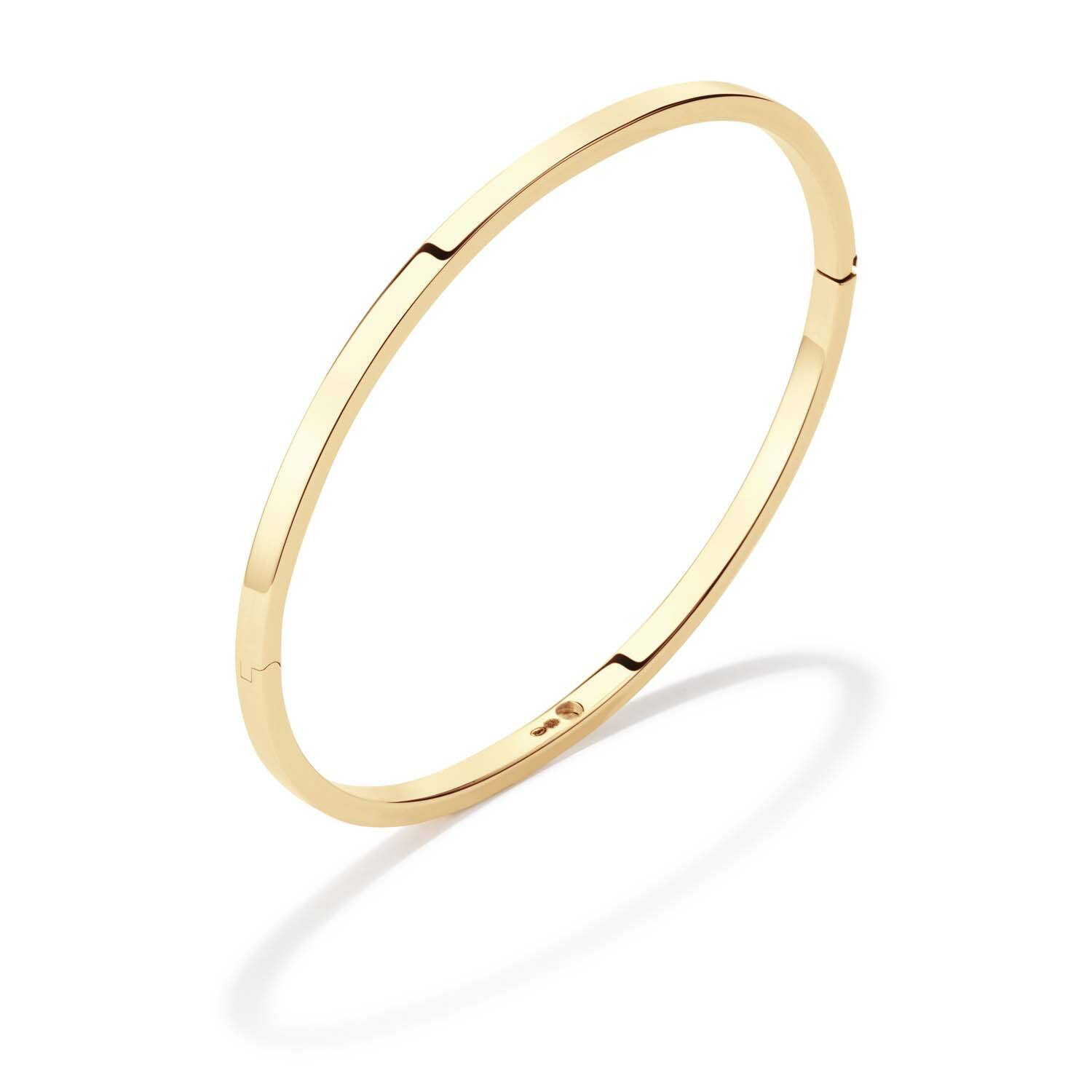  Armreifen - Golden Armour Bangles - Scharnier - Quadrat - 3mm - Ø 62mm