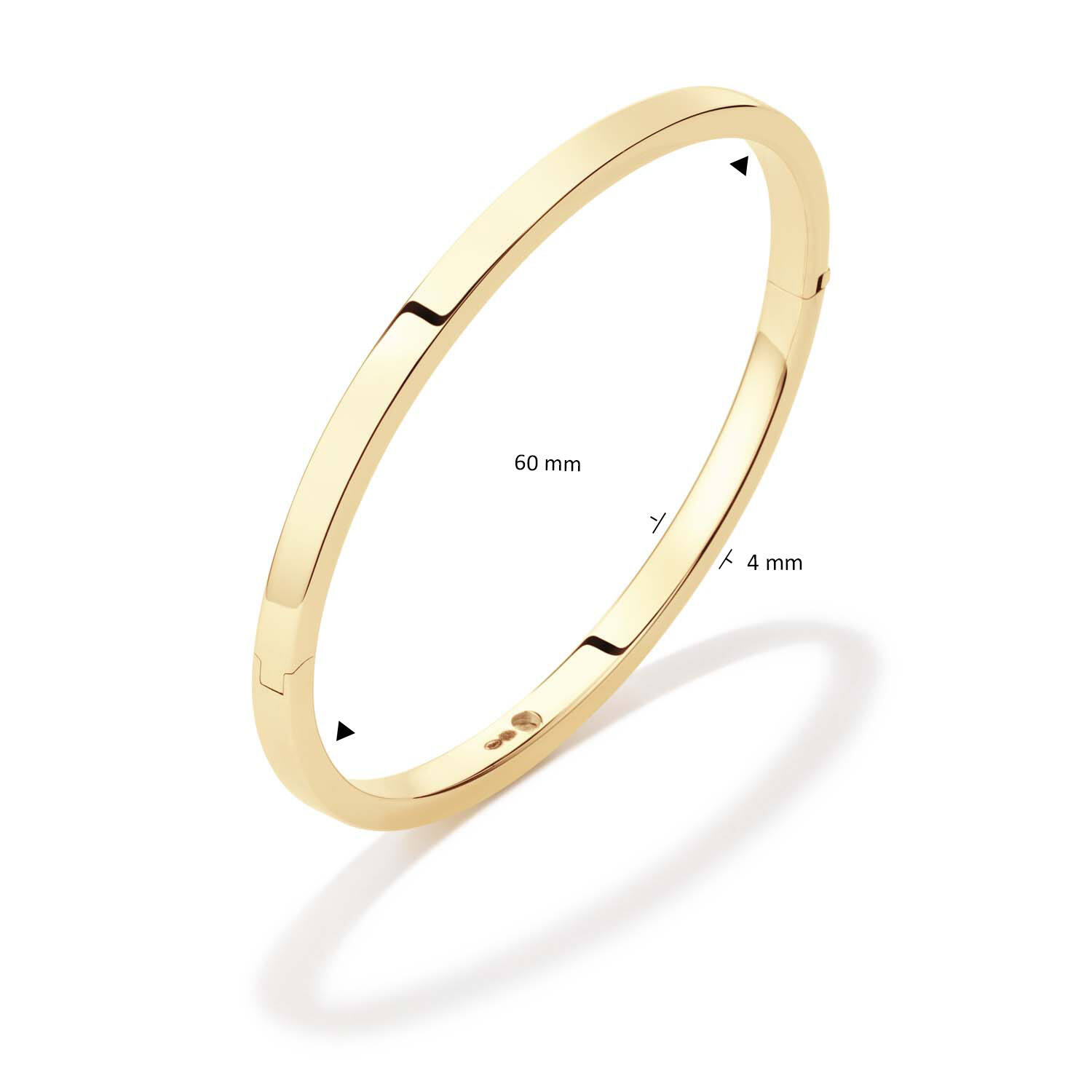  Armreifen - Golden Armour Bangles - Quadrat - 4mm - Ø 60mm
