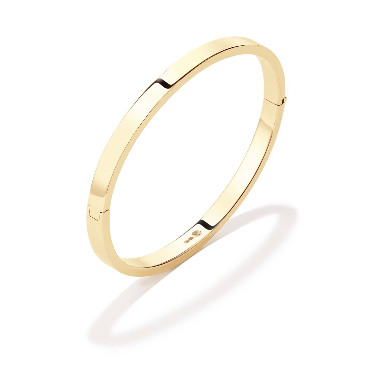  Bracelets - Golden Armour Bangles - Charnière - Carré - 5mm - Ø 60mm