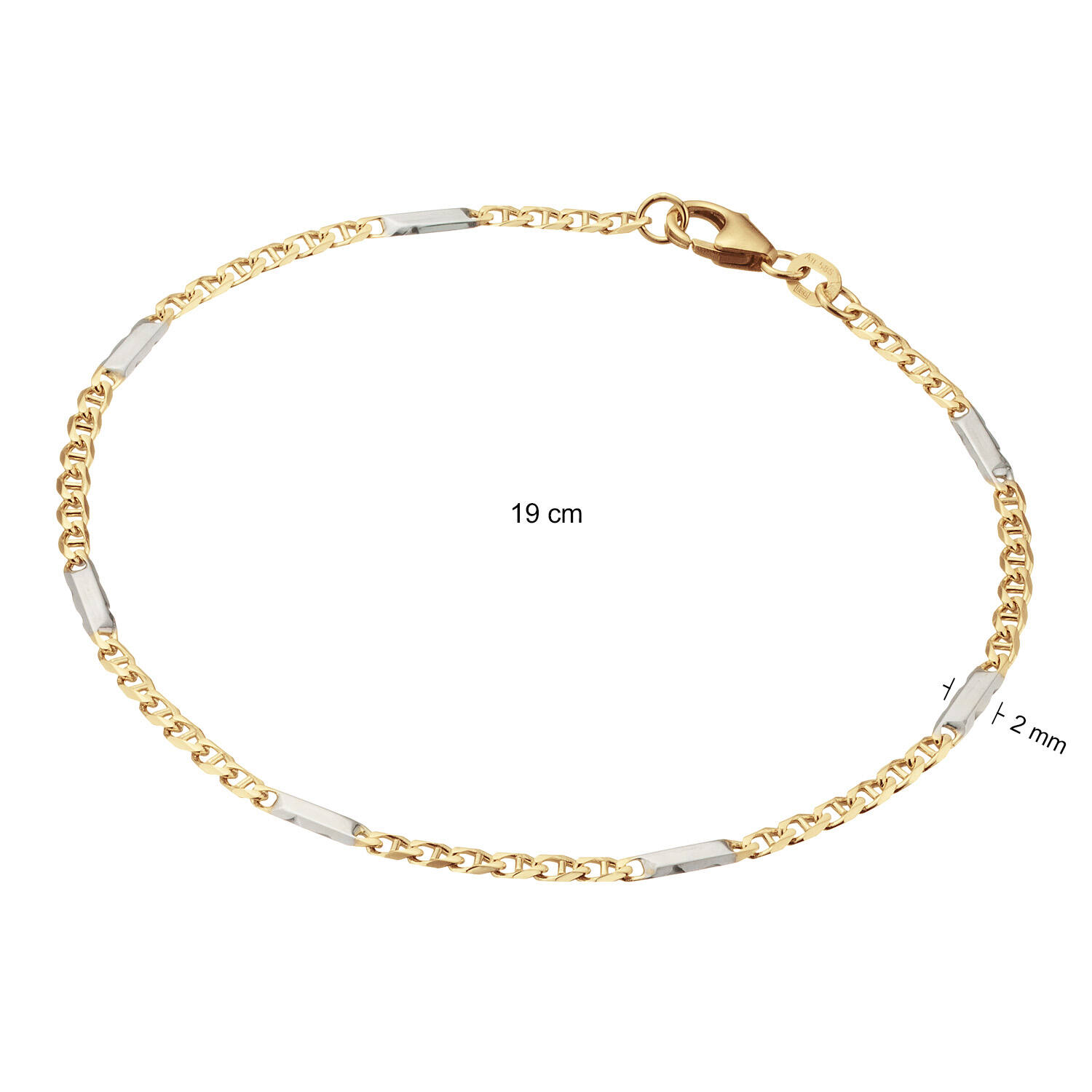  Gliederarmbänder - Falkenauge - 2.4mm - 19cm