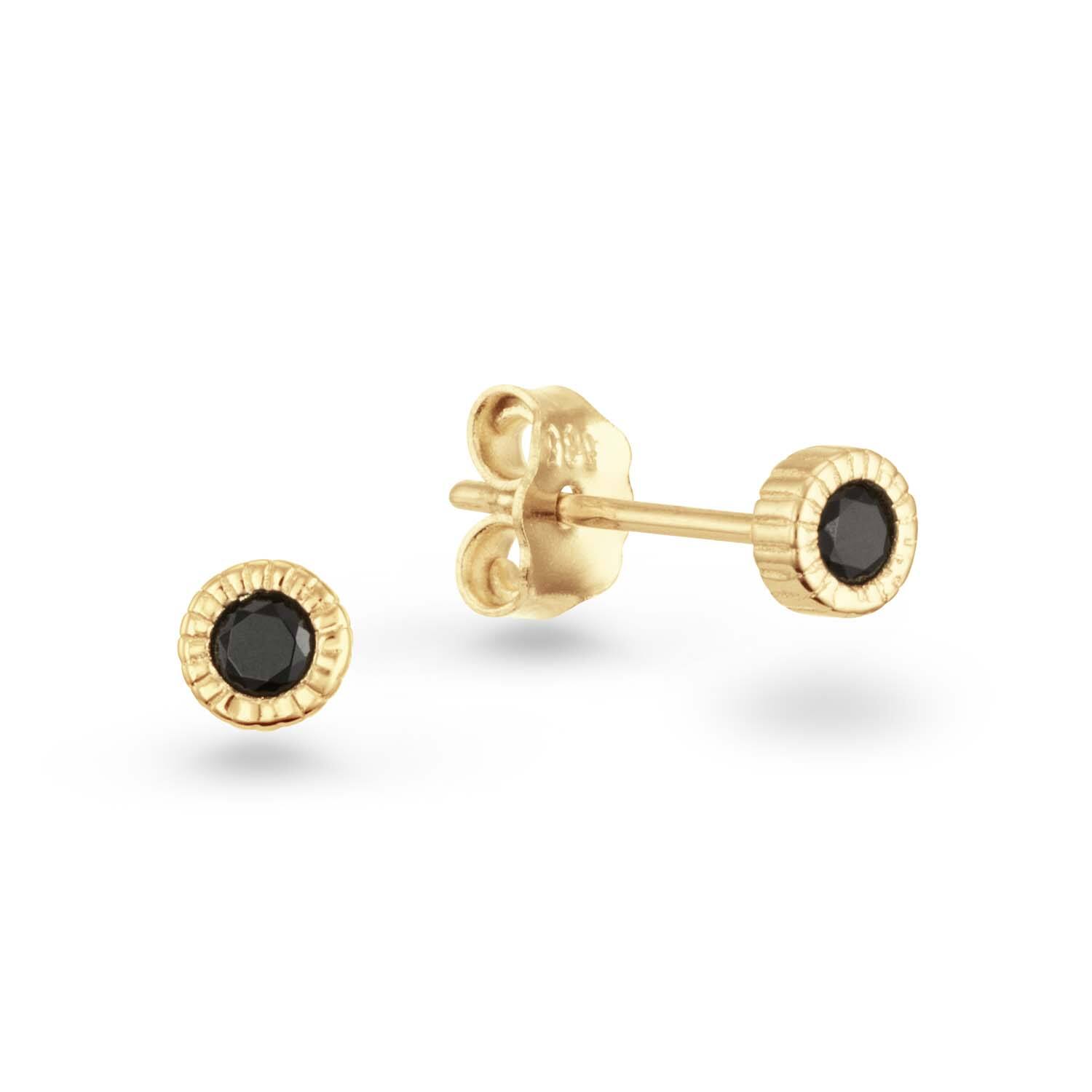  Ear studs - Round Zirconia - 