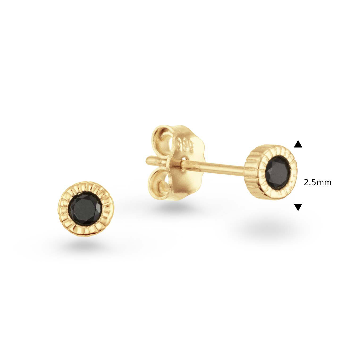  Ear studs - Round Zirconia - 