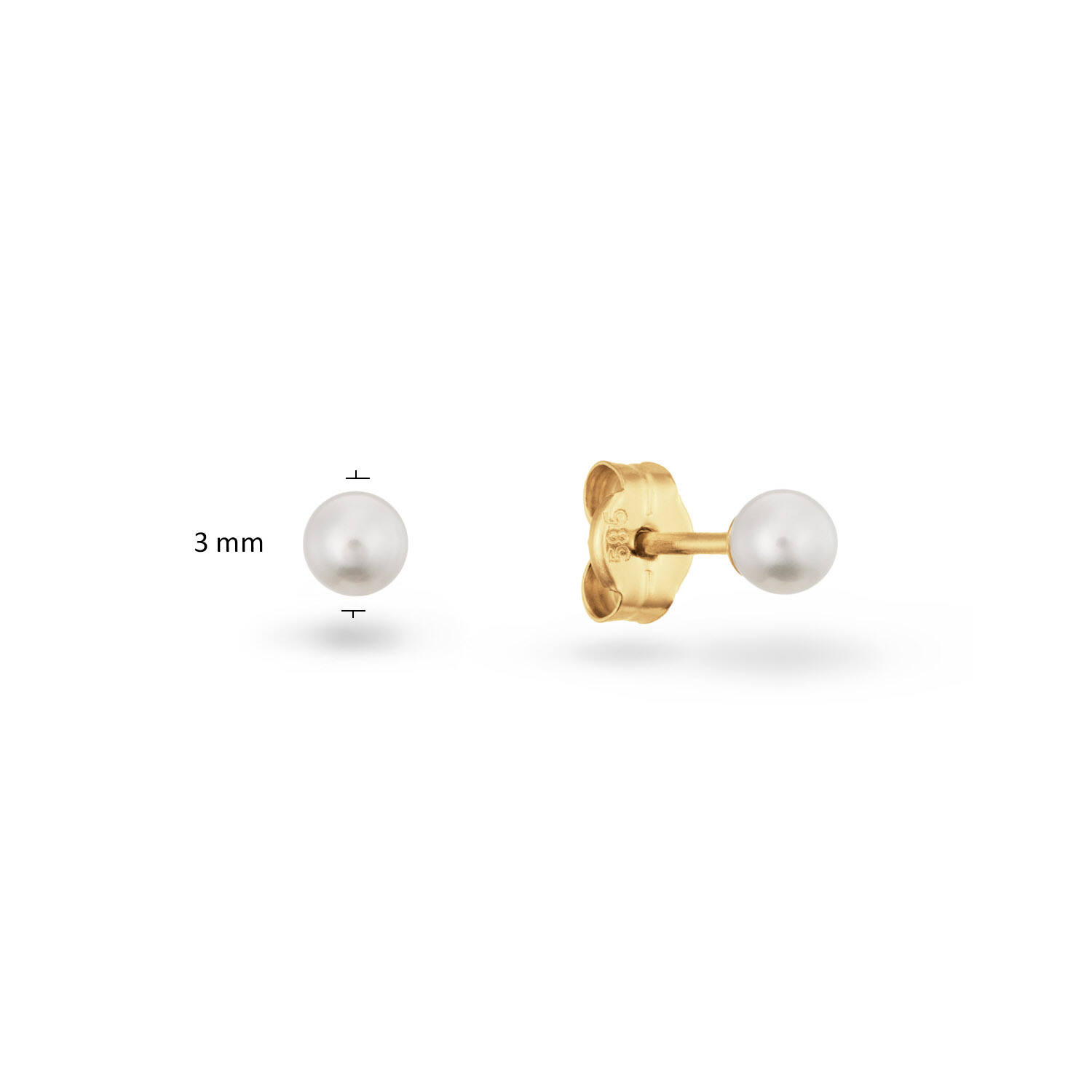  Oorstekers - Rond Parel - - Ø 3mm