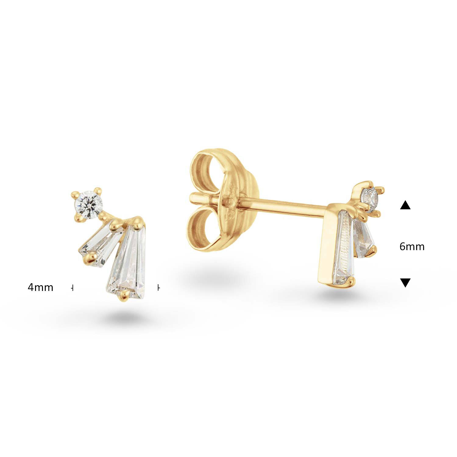  Boucles d'oreilles à puces - Fantasie Zircone - 