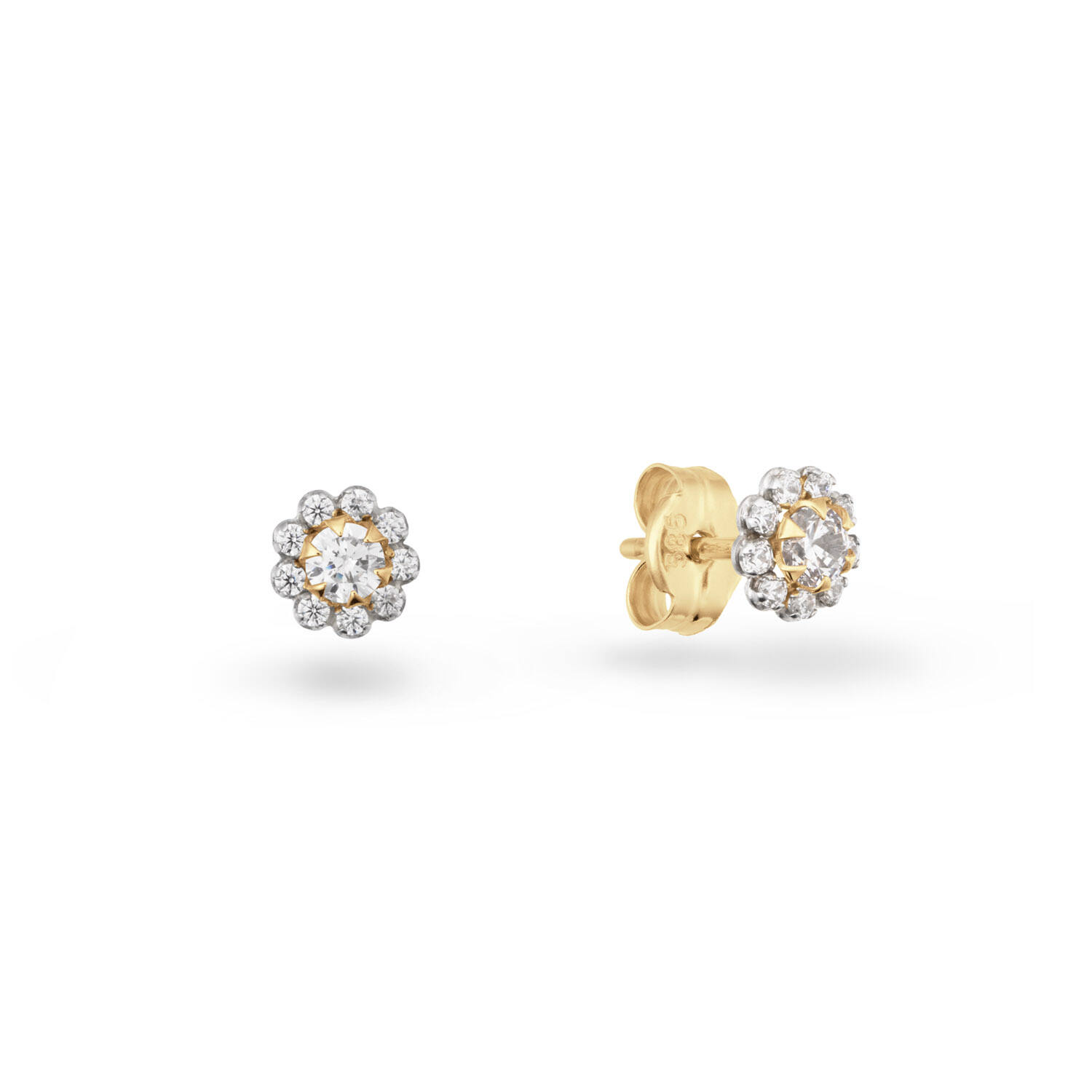  Ear studs - Round Zirconia - 