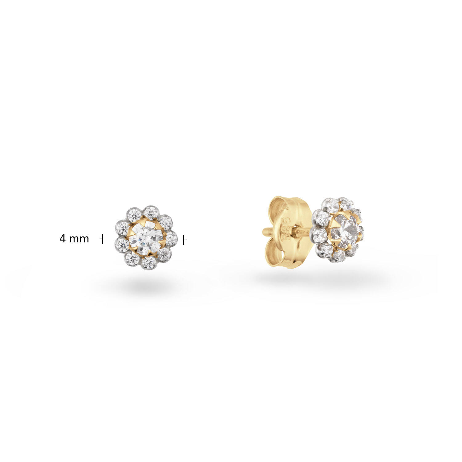  Ear studs - Round Zirconia - 