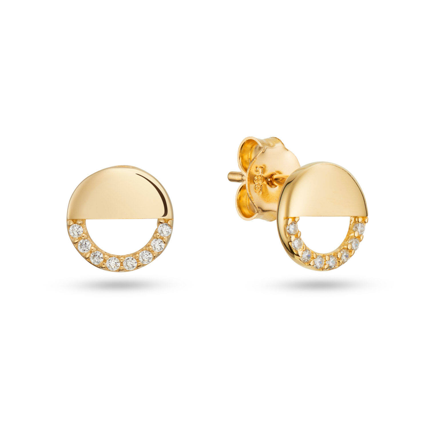  Oorstekers - Rond Zirkonia - 