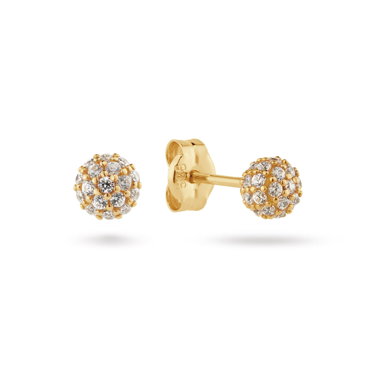  Boucles d'oreilles à puces - Rond Zircone - 
