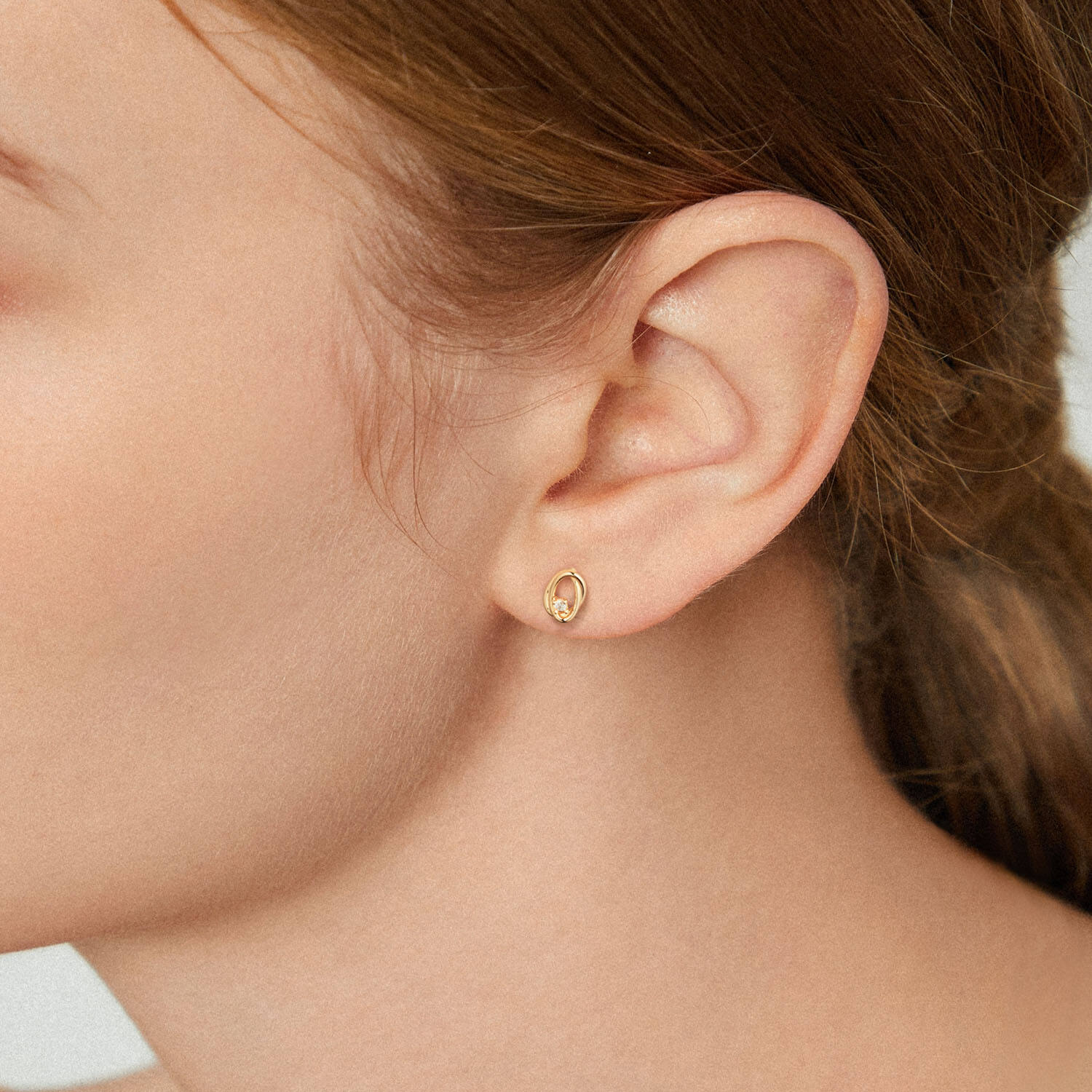  Ear studs - Oval Zirconia - 