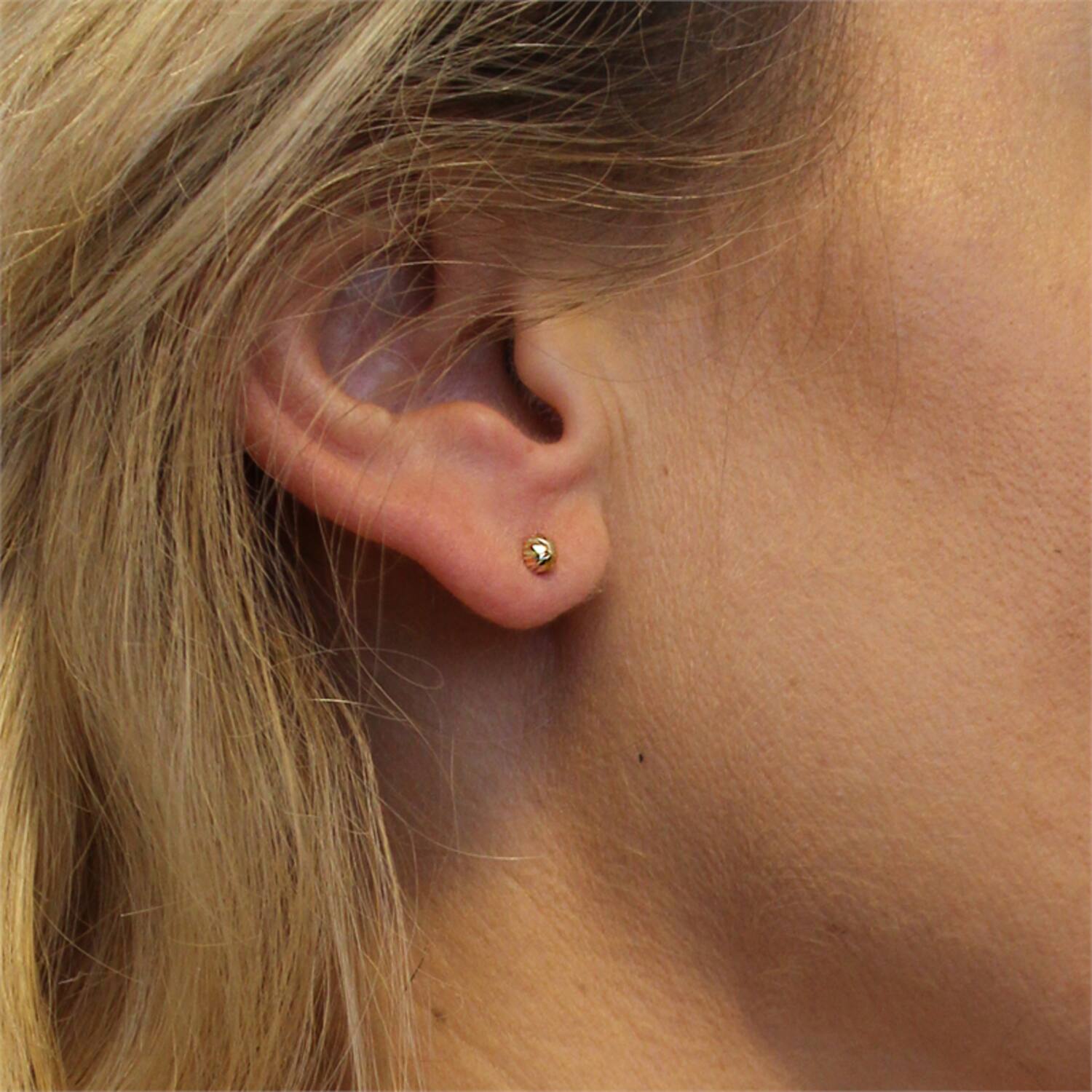  Boucles d'oreilles à puces - Globe - Ø 4mm