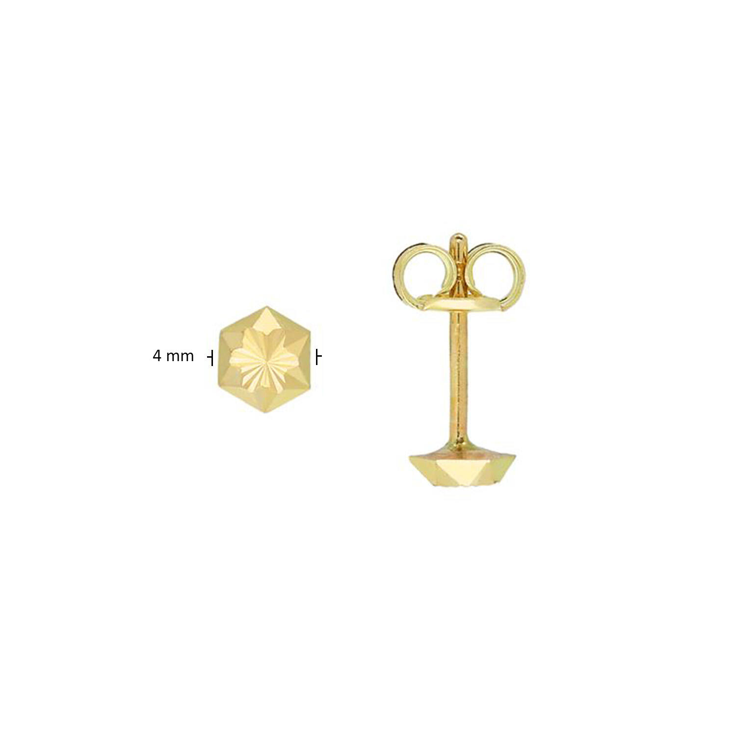  Boucles d'oreilles à puces - Rond - Ø 4mm