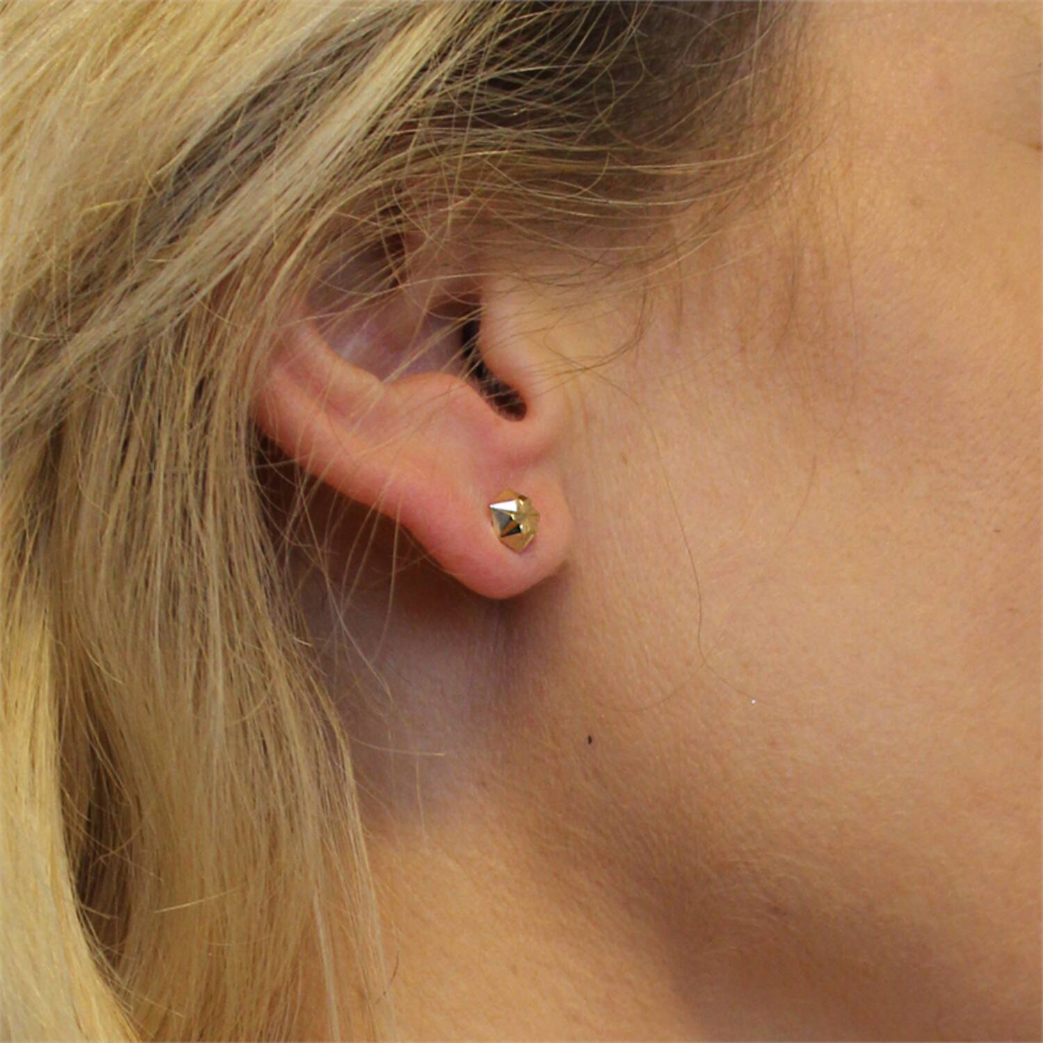  Ohrstecker - Sechseckig - Ø 6mm