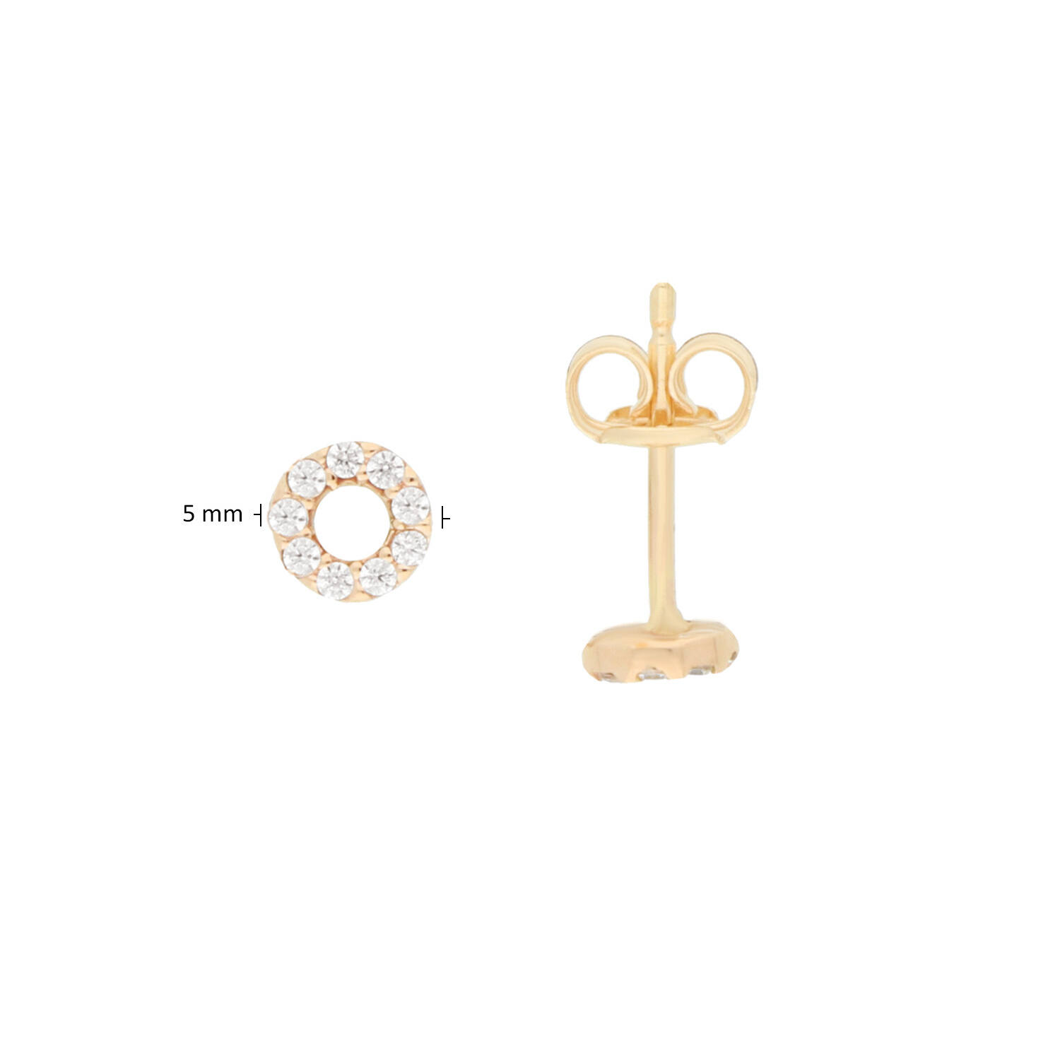  Ohrstecker - Kreis Zirkonia - - Ø 5mm