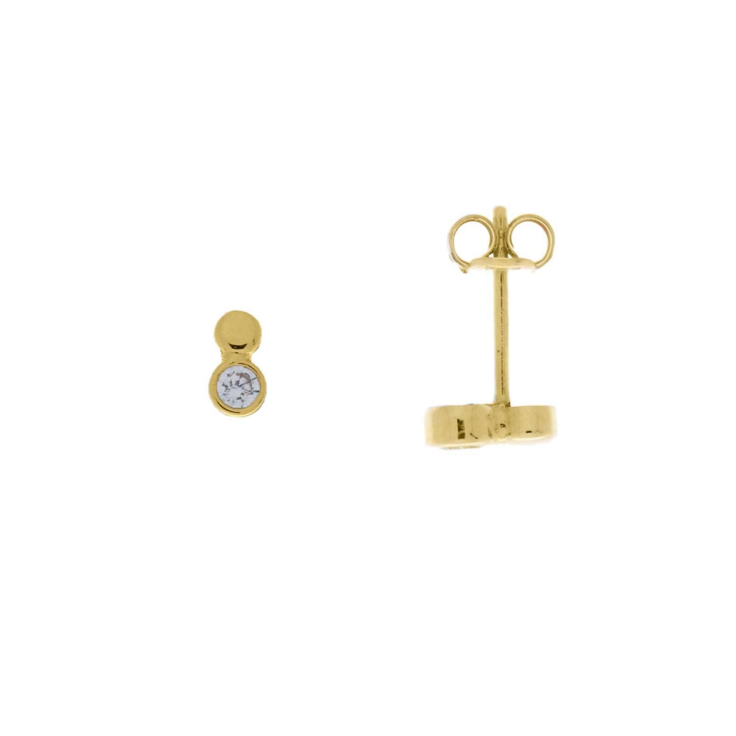  Ear studs - Round Zirconia - 