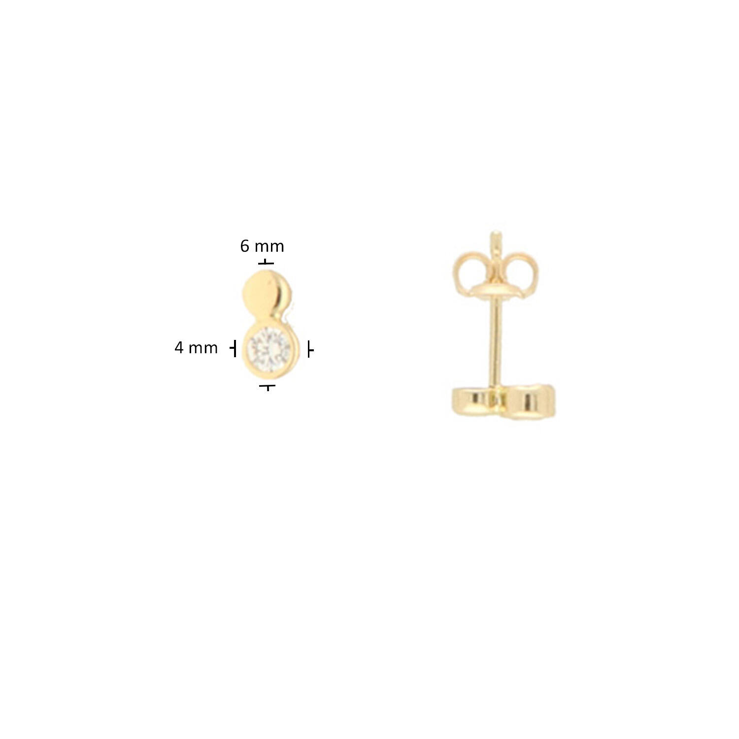  Ear studs - Round Zirconia - 