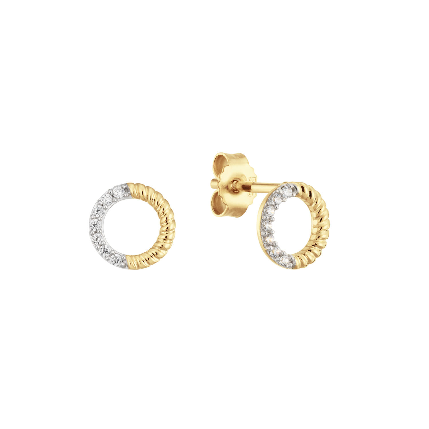  Ear studs - Round Zirconia - 