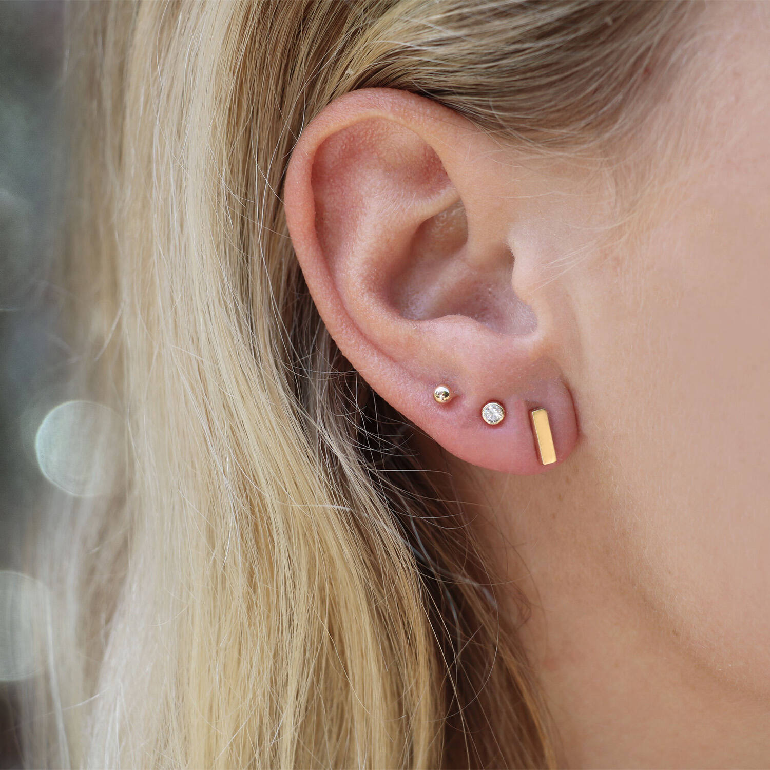  Boucles d'oreilles à puces - Globe - Ø 2mm