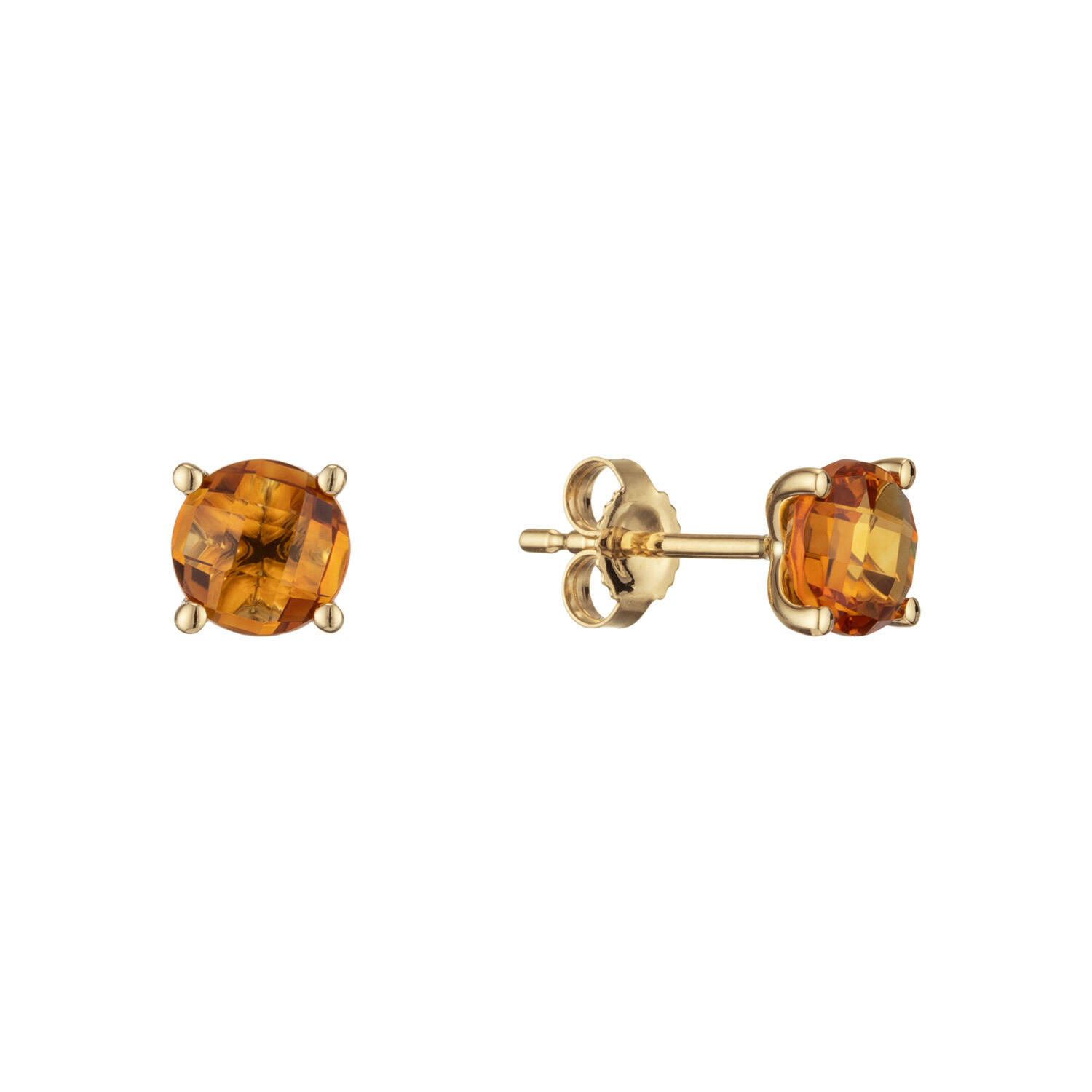  Elements of Love - Ear studs Citrine - - Ø 6mm