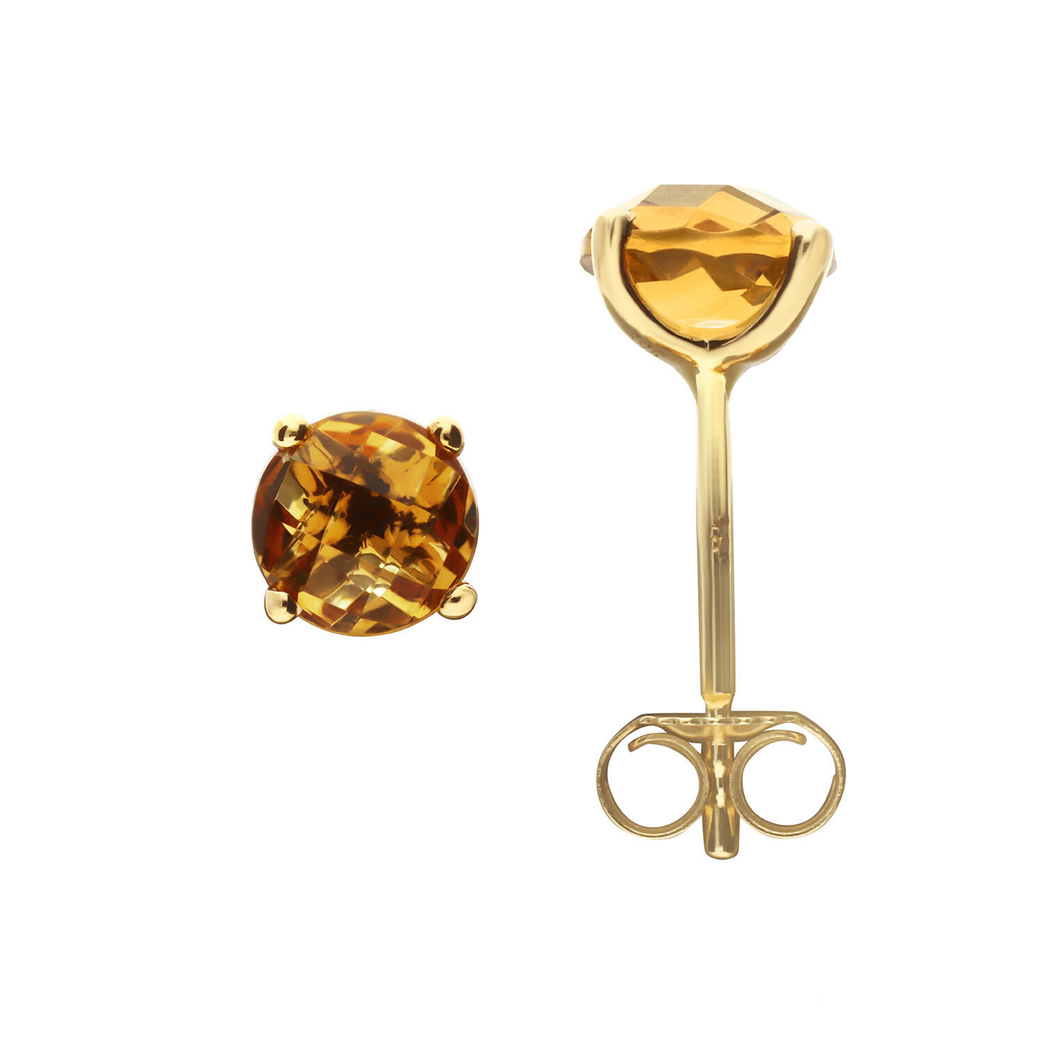  Elements of Love - Ear studs Citrine - - Ø 6mm
