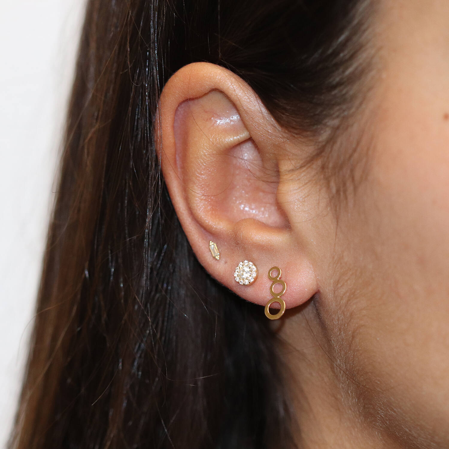  Ohrstecker - Rund Zirkonia - 