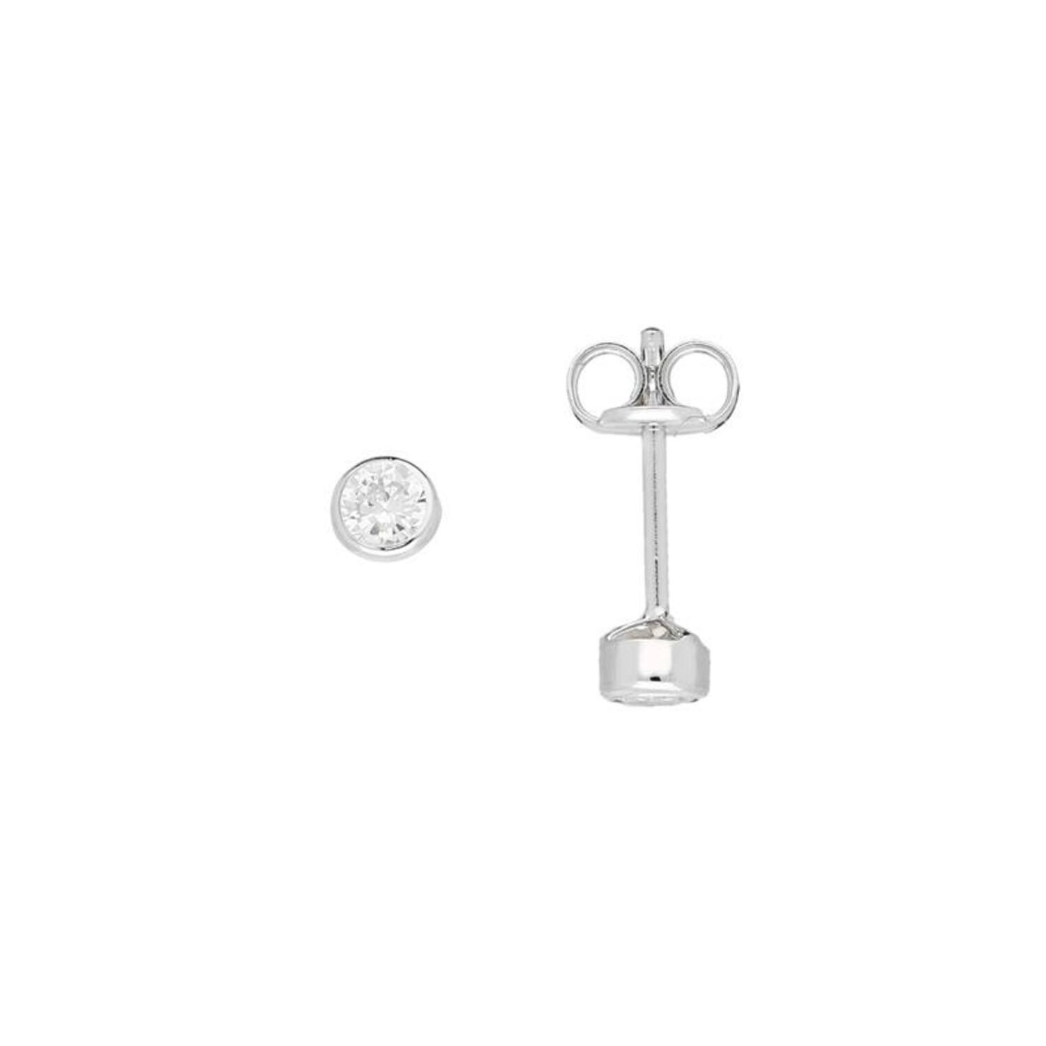  Oorstekers - Rond Zirkonia - - Ø 3mm