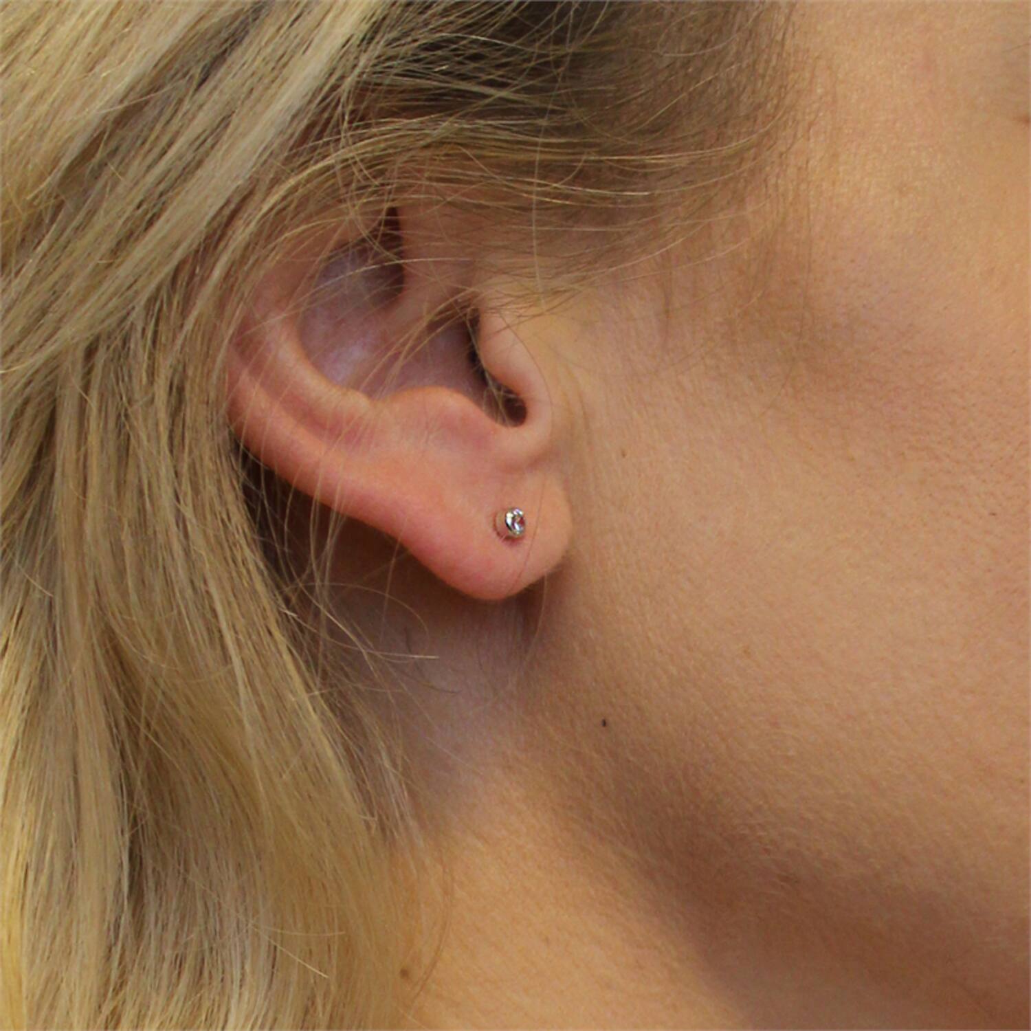  Oorstekers - Rond Zirkonia - - Ø 3mm