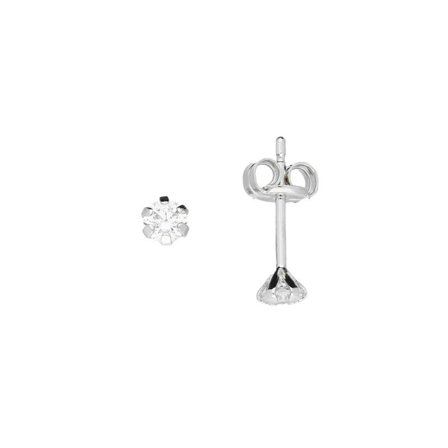  Ear studs - Round Zirconia - - Ø 3mm