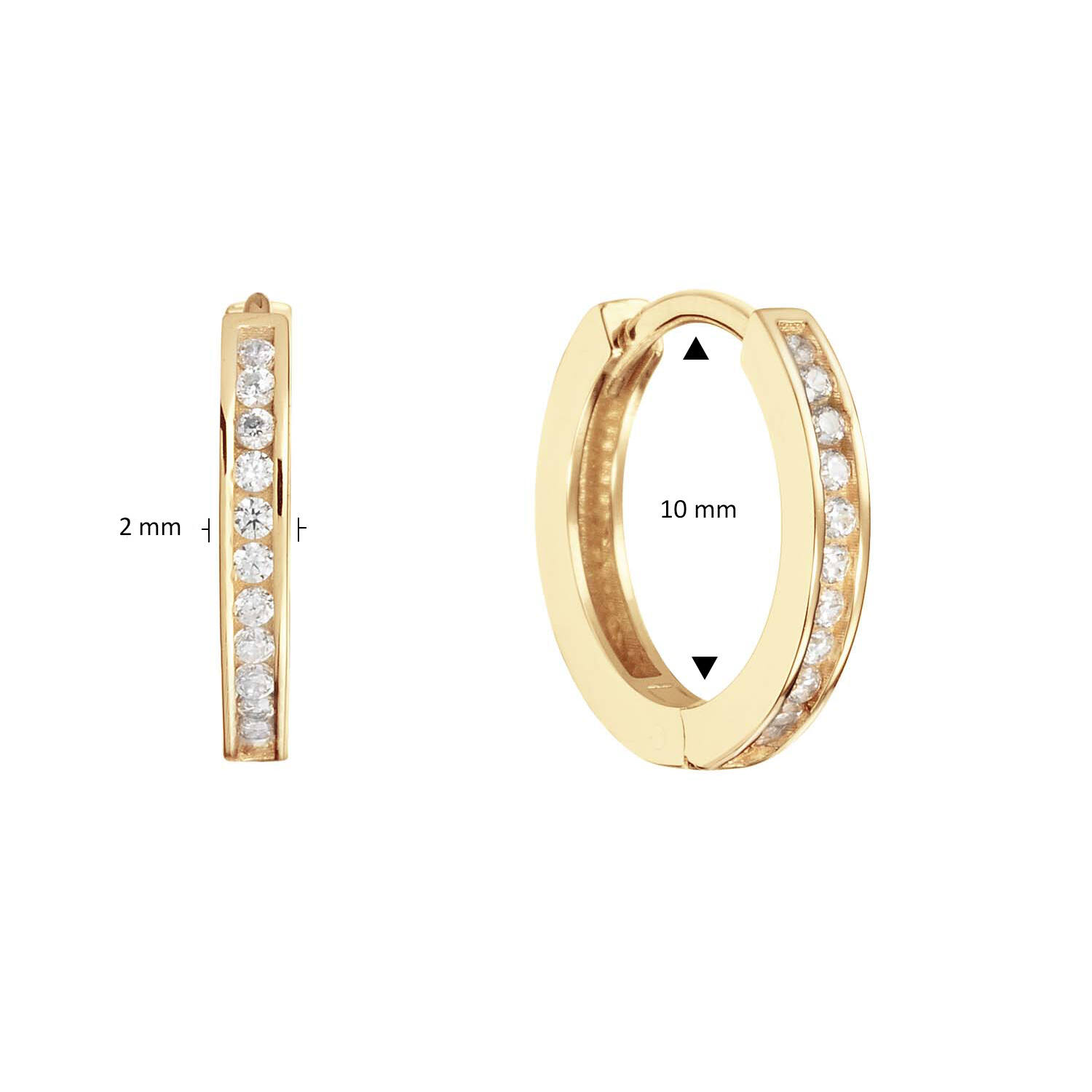  Earrings with folding clasp - Premium Hoops - Ø 10mm