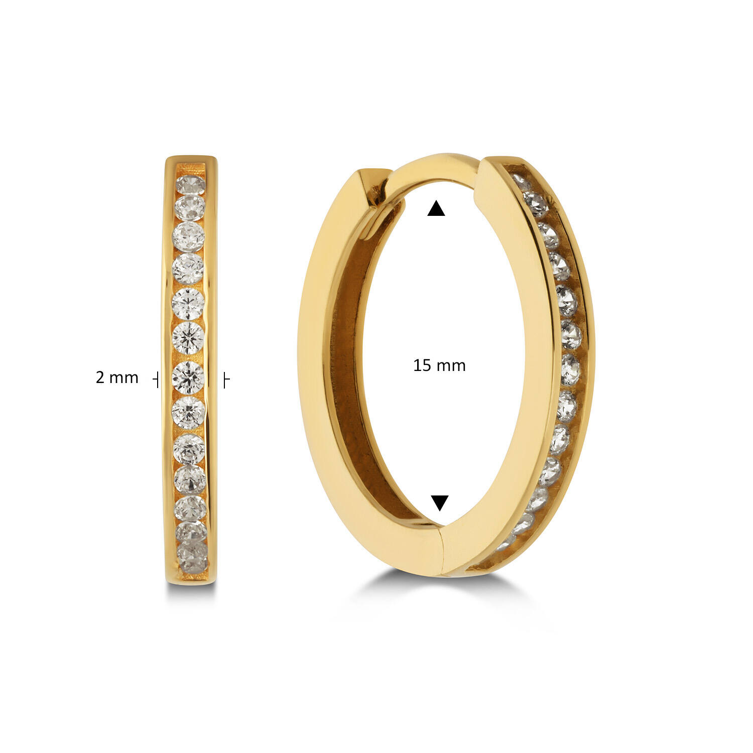  Ohrringe mit Clipverschluss - Premium Hoops - Ø 15mm