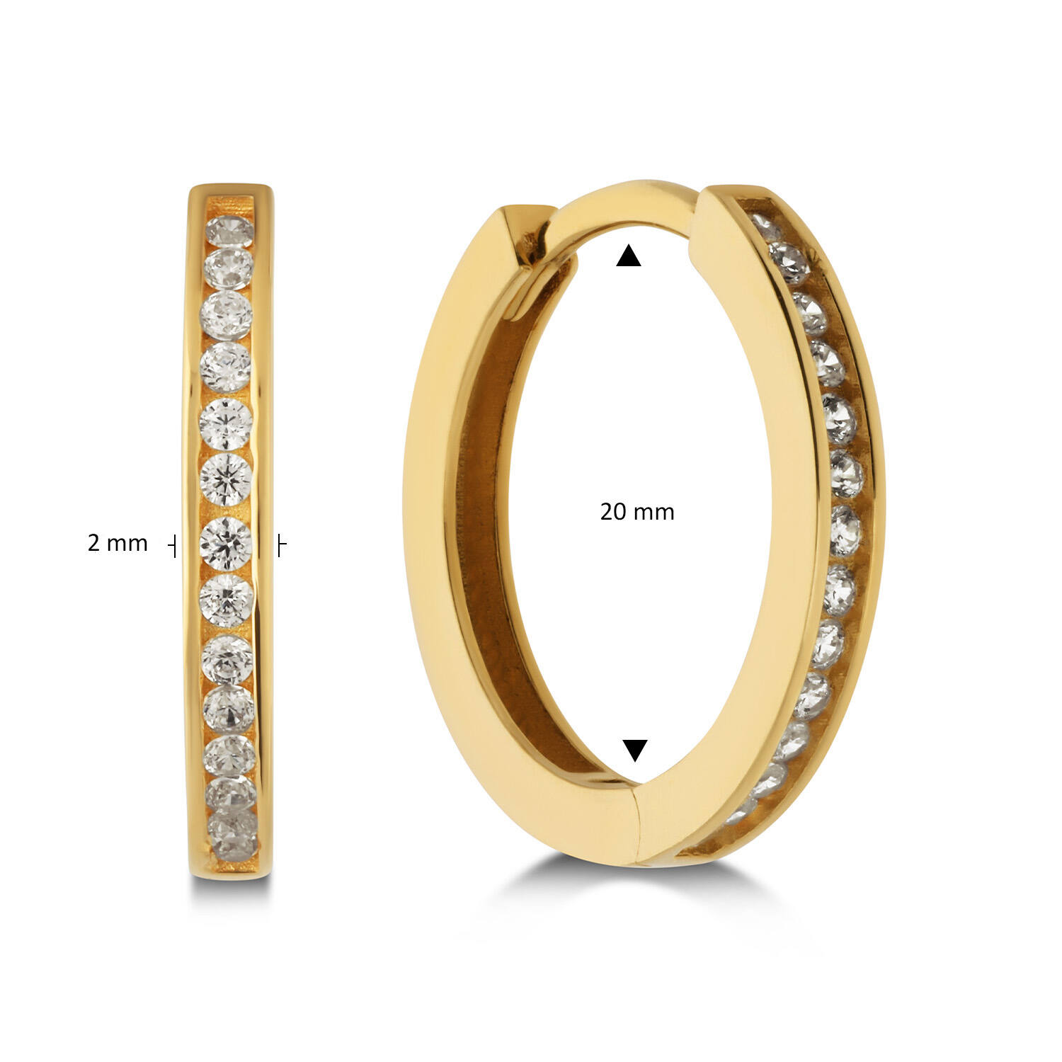  Earrings with folding clasp - Premium Hoops - Ø 20mm
