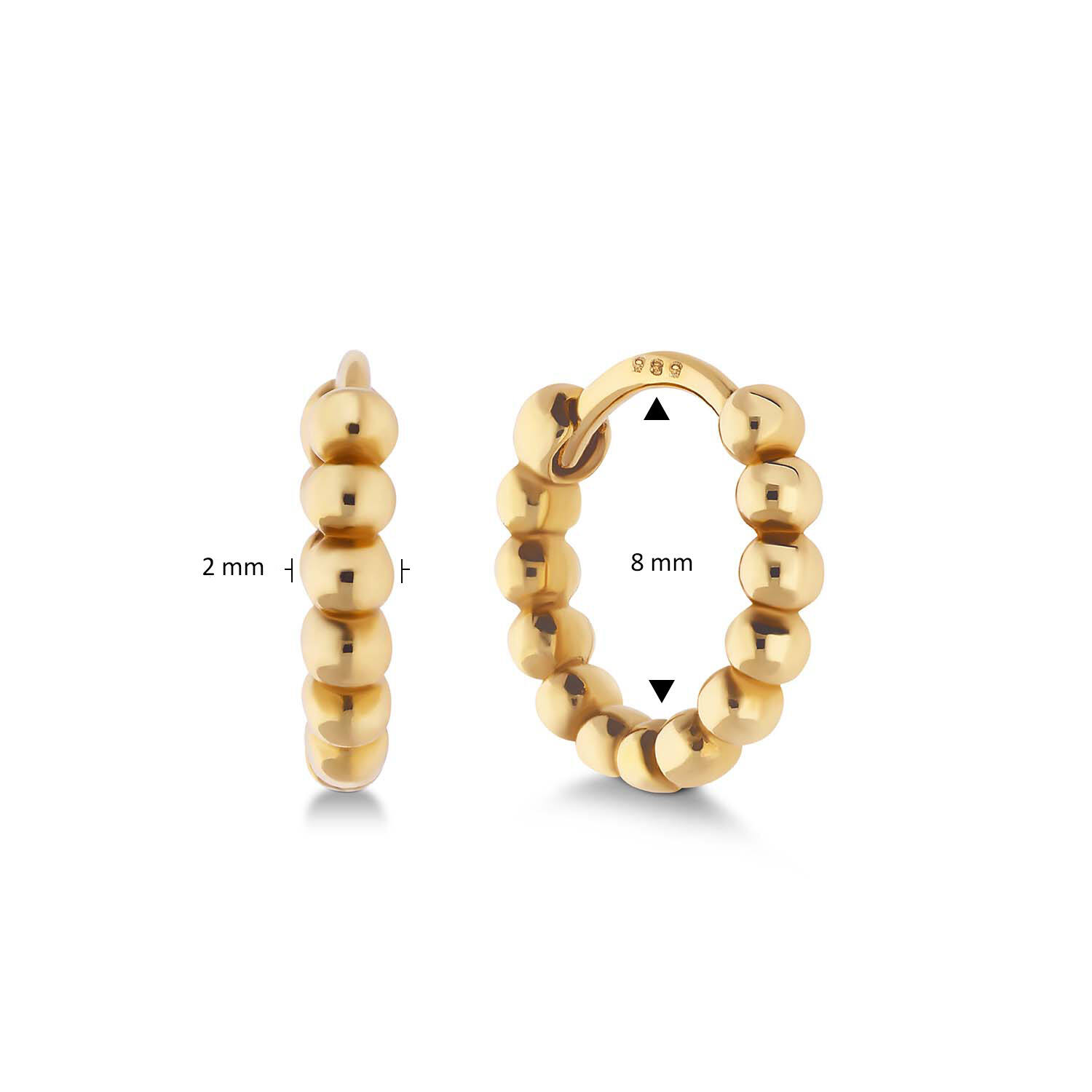  Créoles déployantes - Premium Hoops - Ø 8mm
