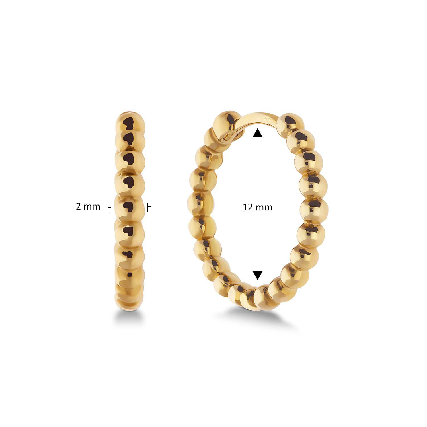  Earrings with folding clasp - Premium Hoops - Ø 12mm