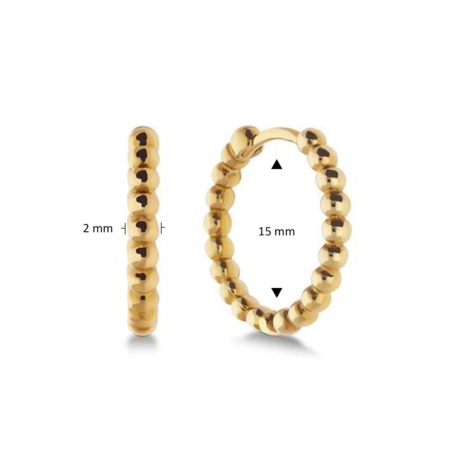  Earrings with folding clasp - Premium Hoops - Round - Ø 15mm