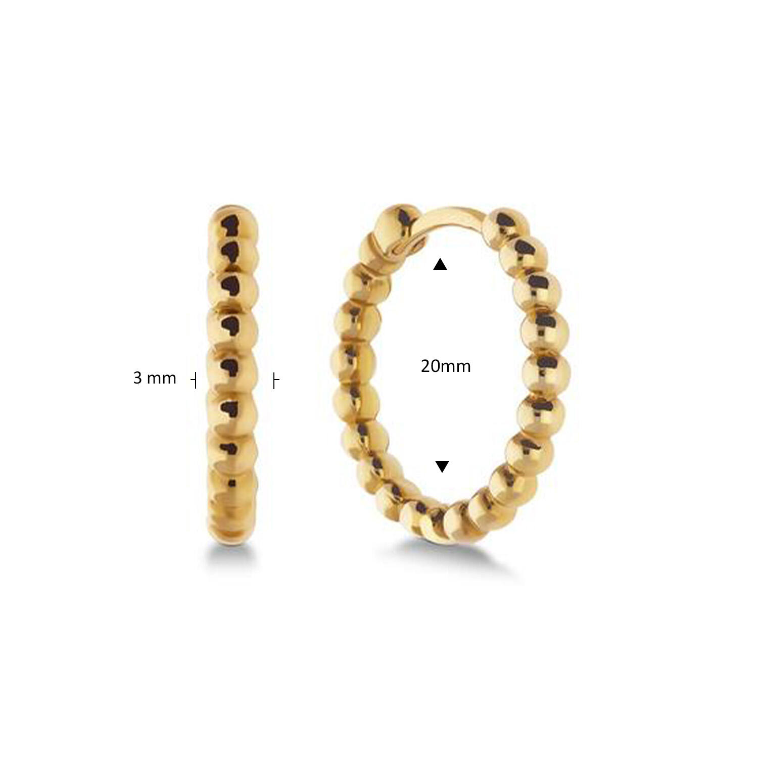  Earrings with folding clasp - Premium Hoops - Ø 20mm
