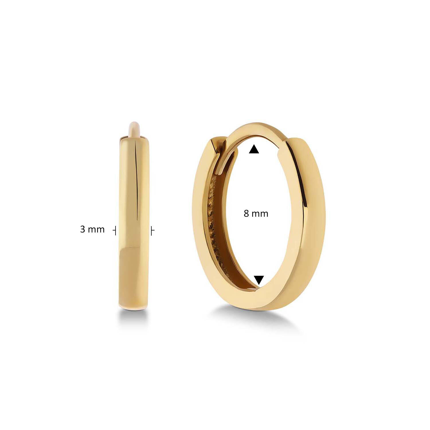  Earrings with folding clasp - Premium Hoops - Ø 8mm