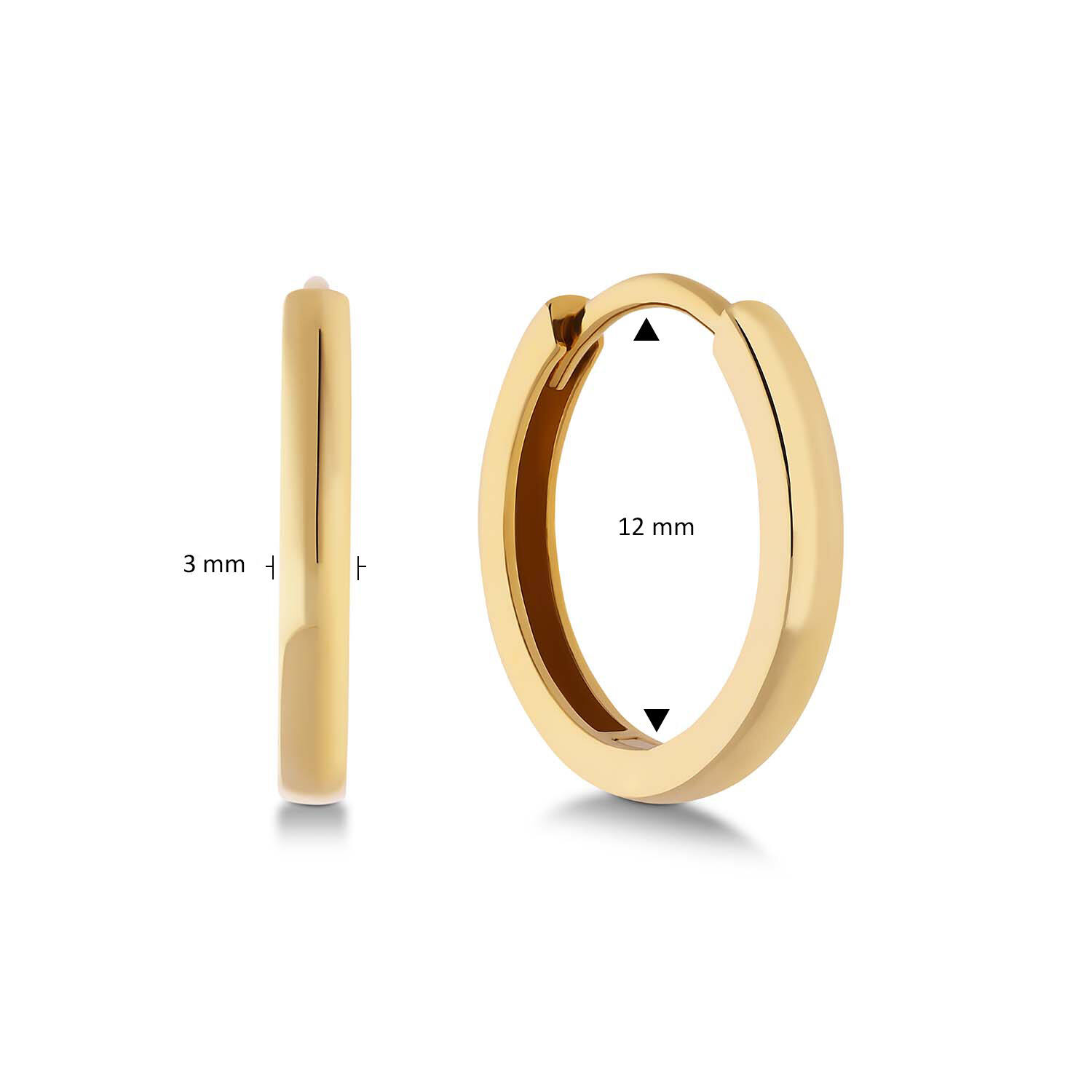 Ohrringe mit Clipverschluss - Premium Hoops - Ø 12mm