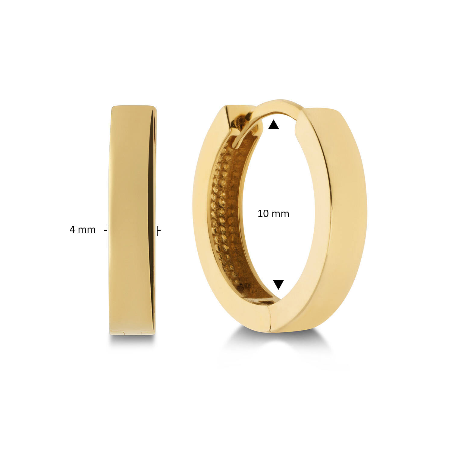  Earrings with folding clasp - Premium Hoops - Ø 10mm