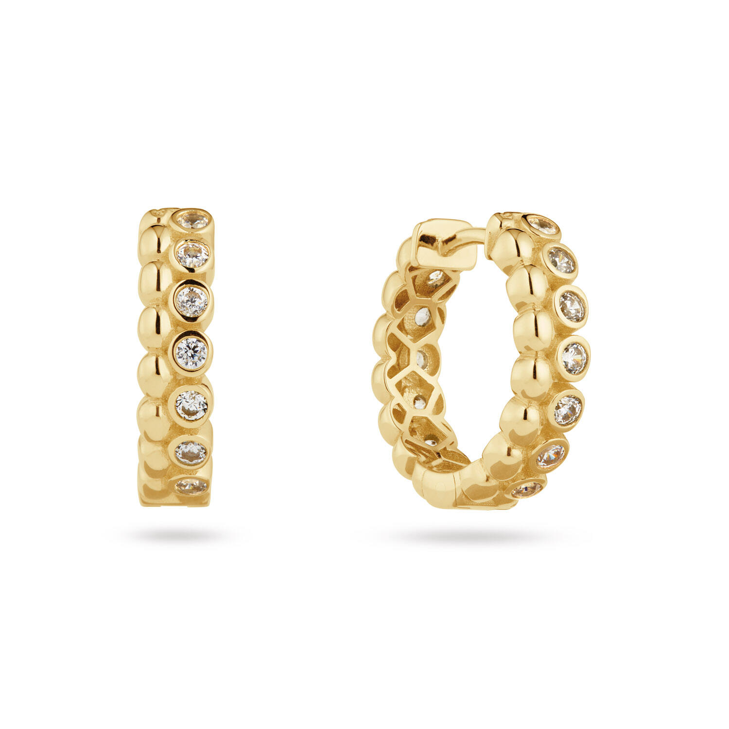  Earrings with folding clasp - Premium Hoops - Round - Ø 12mm