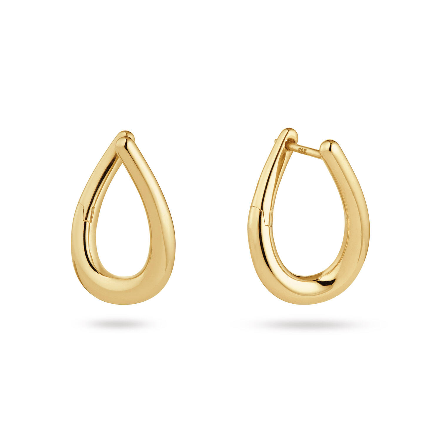  Earrings with folding clasp - Premium Hoops - Round