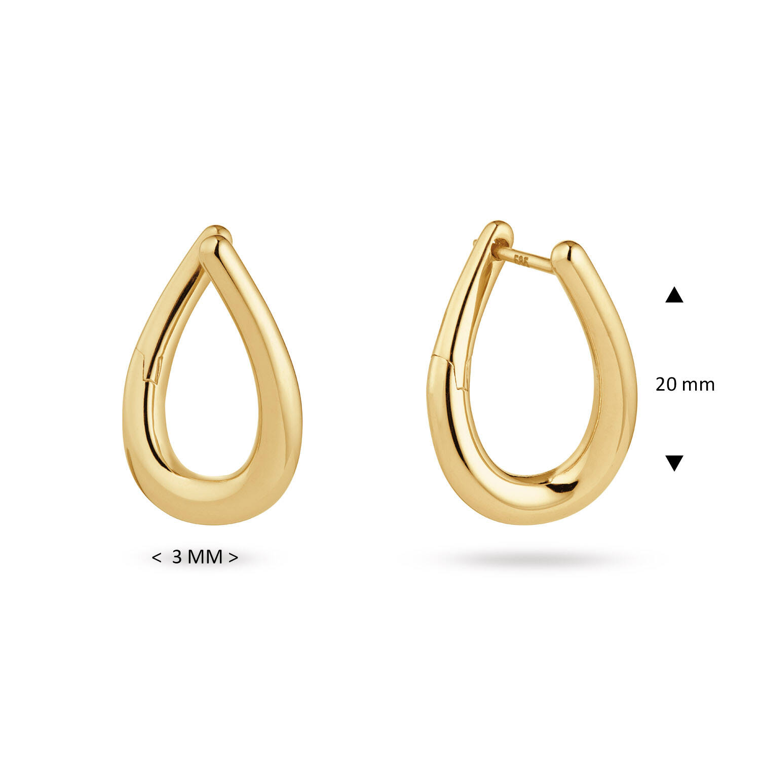  Earrings with folding clasp - Premium Hoops - Round