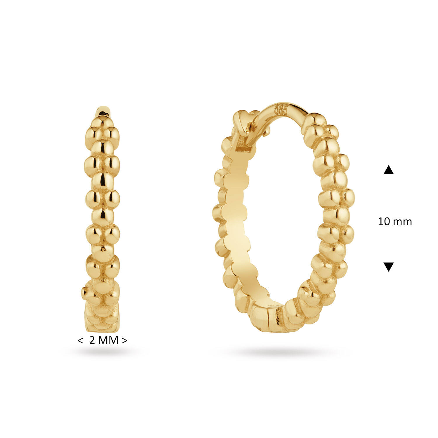 Ohrringe mit Clipverschluss - Premium Hoops - Rund - Ø 10mm