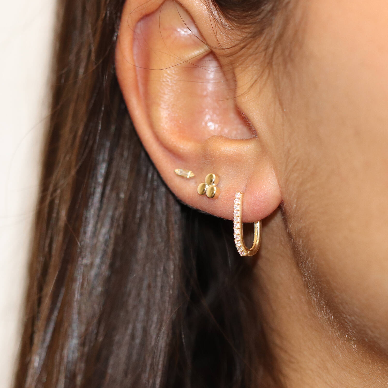  Earrings with folding clasp - Rectangle - Ø 14mm