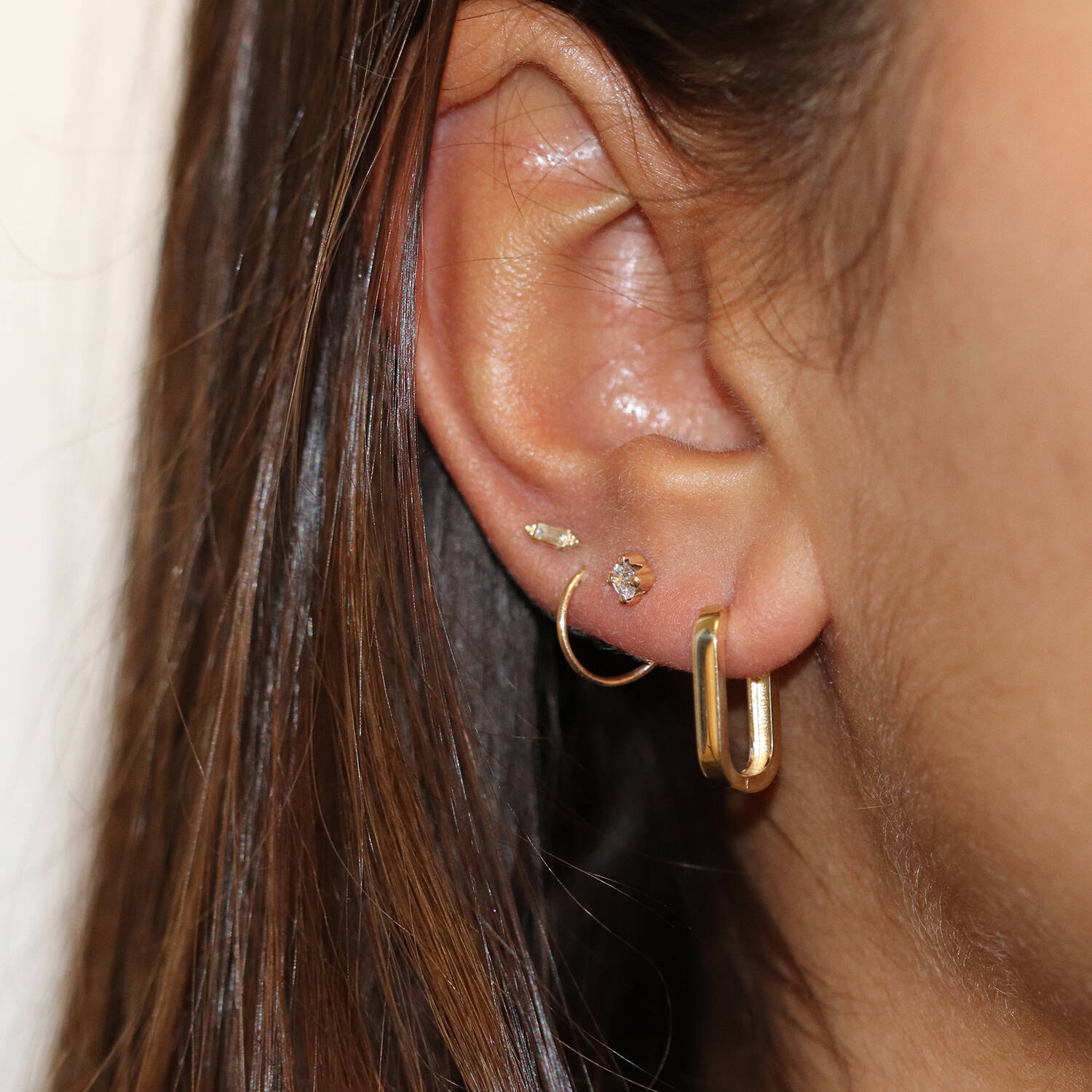  Earrings with folding clasp - Rectangle - Ø 15mm