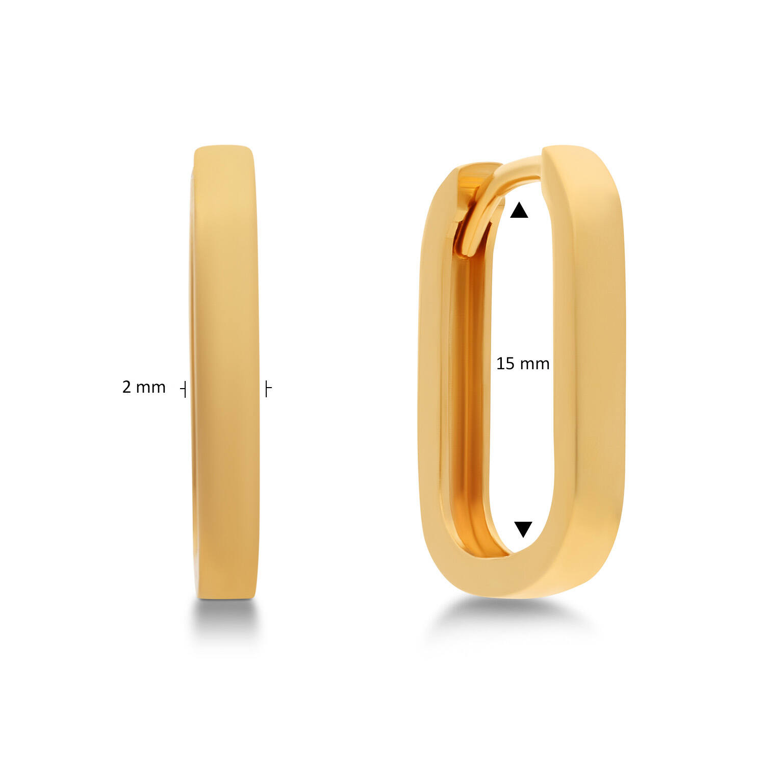  Earrings with folding clasp - Rectangle - Ø 15mm
